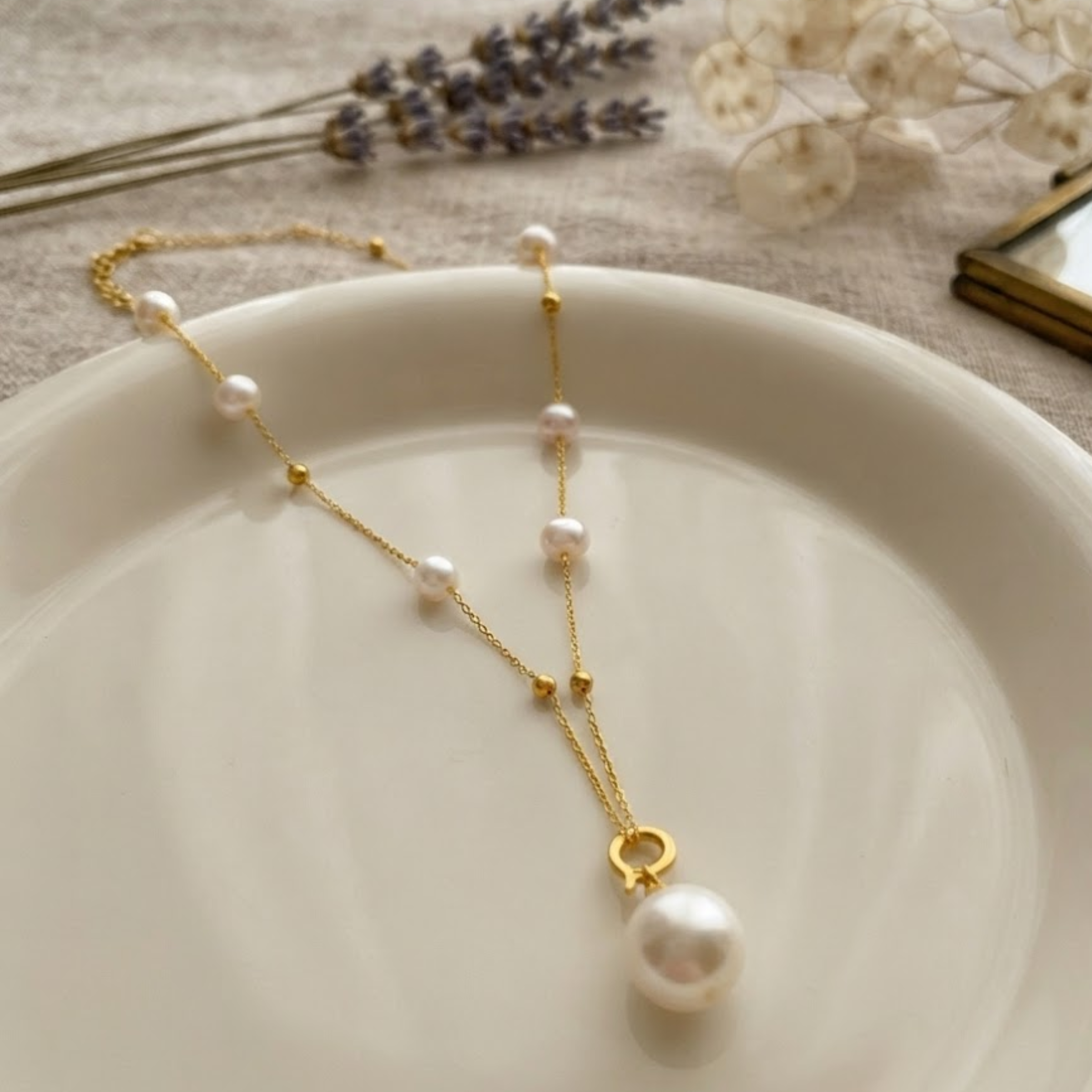 Ivana Silver Pearl Necklace