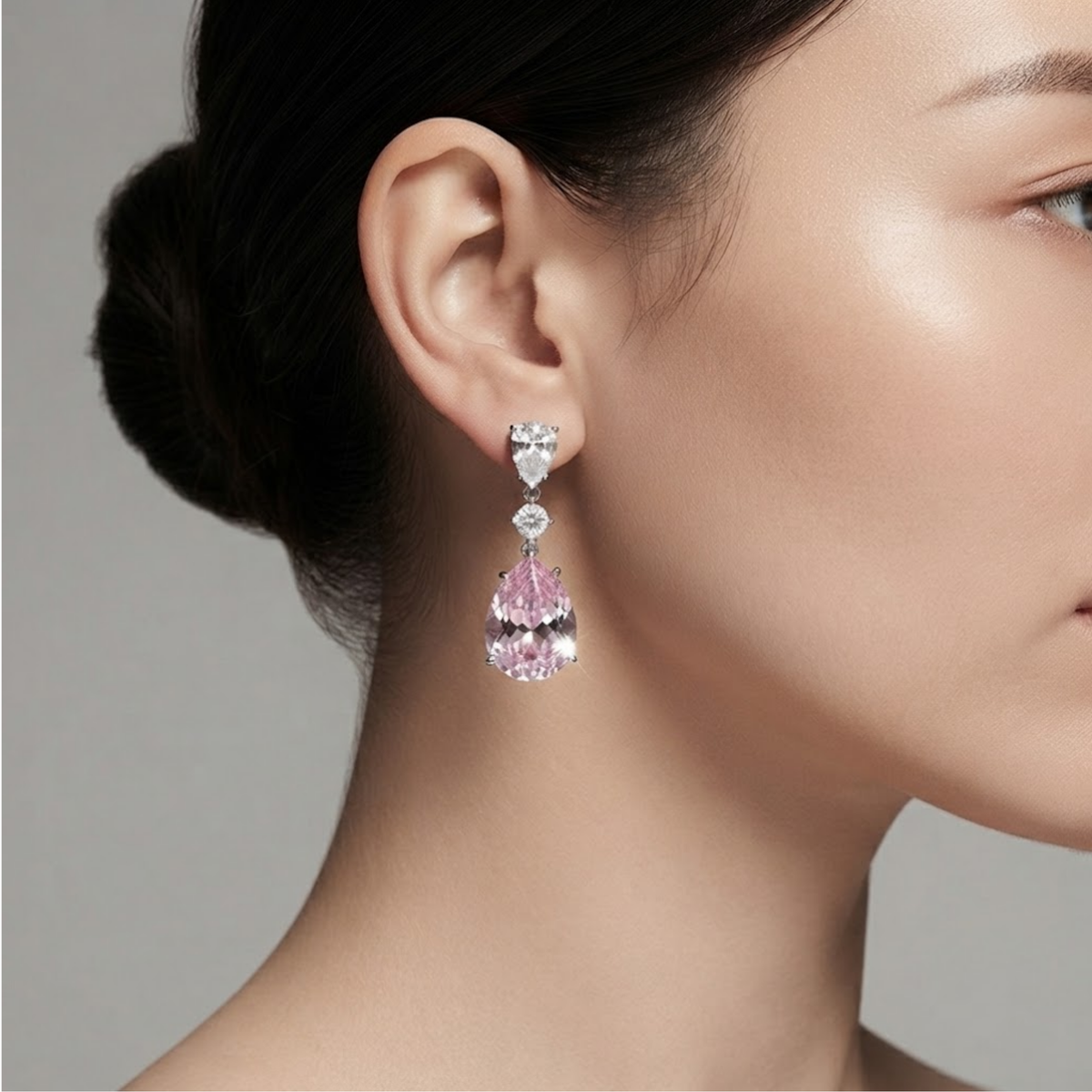 Milliena Blush Crystal Drop Earrings
