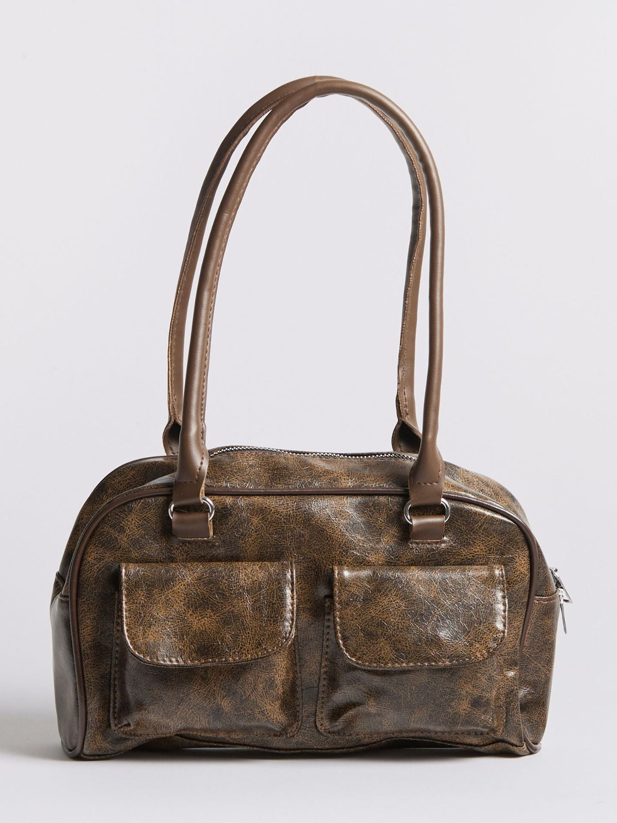 Urban Sleek Distressed Leather Shoulder Bag