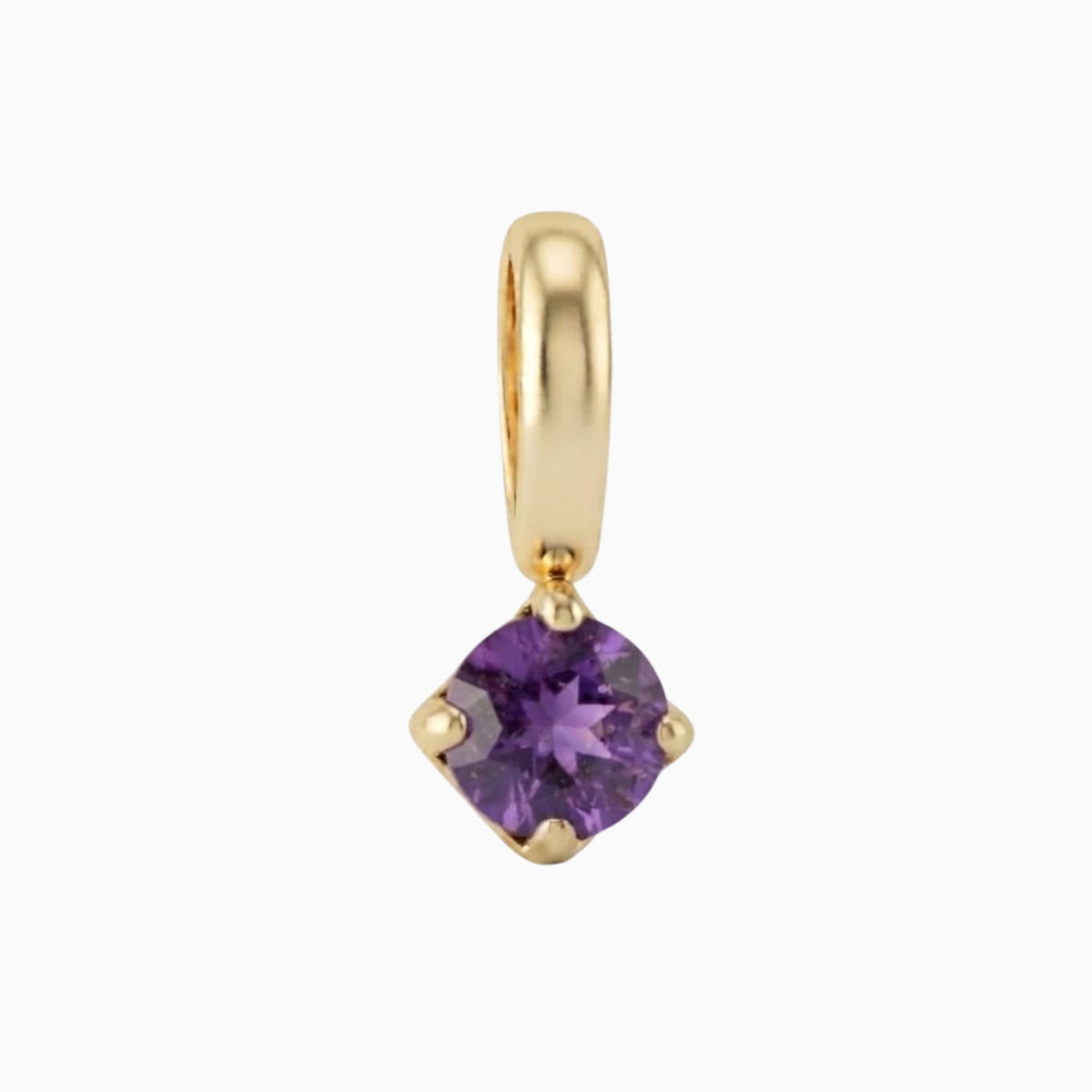 Breloques - Pendentif pierre de naissance taille carrée de février