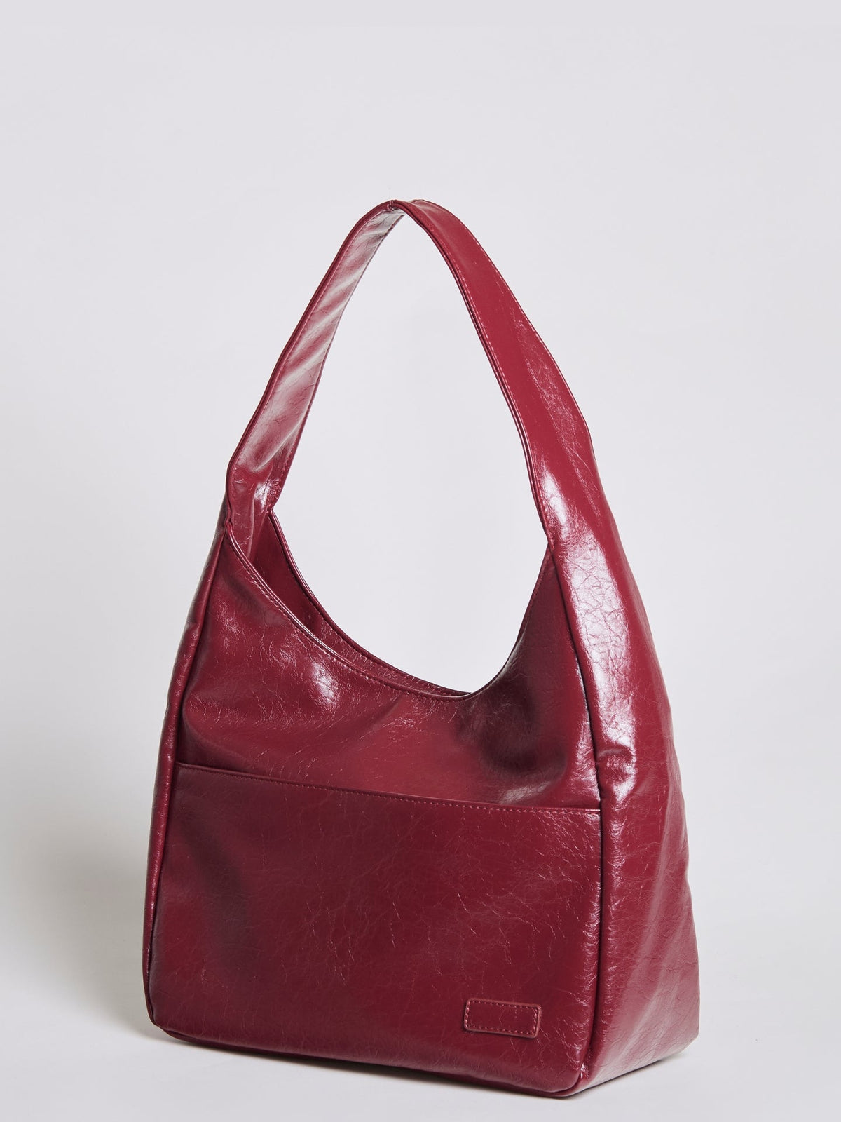 Chic Crescent Vegan Leather Shoulder Bag