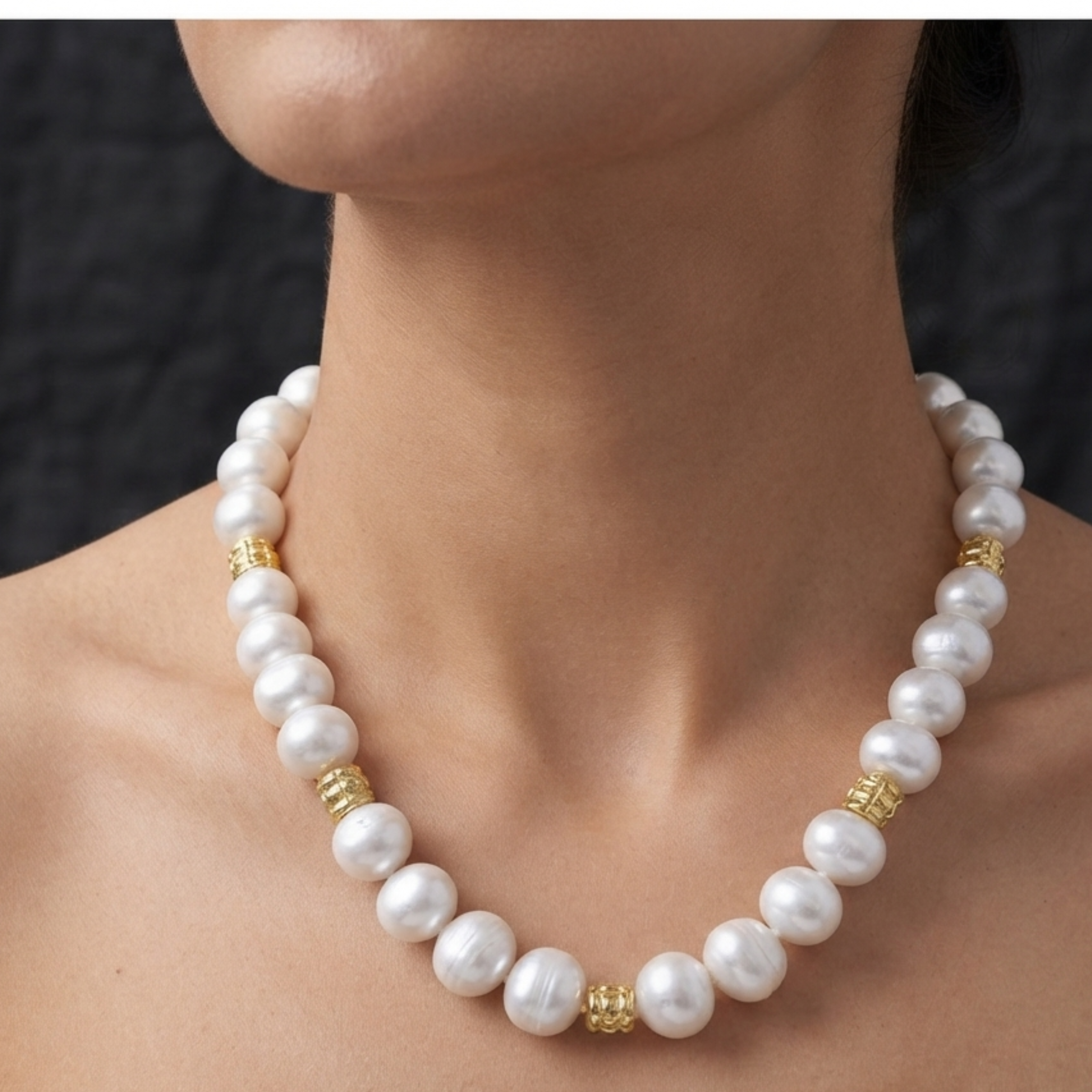 Collier de perles Roséline Golden Bead