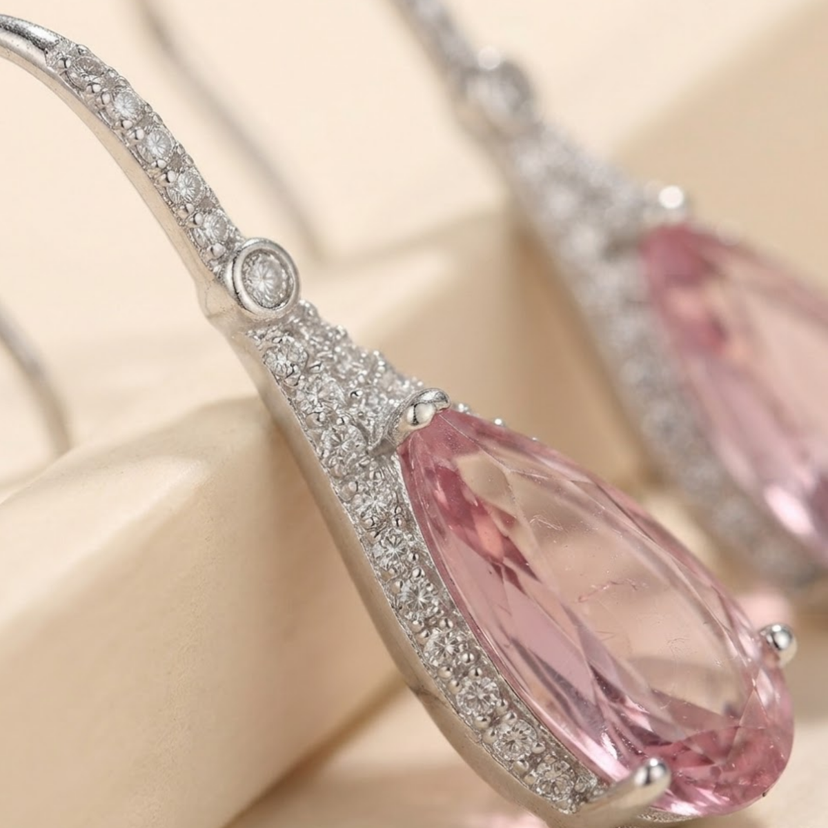 Valeria Pink Gem Drop Earrings