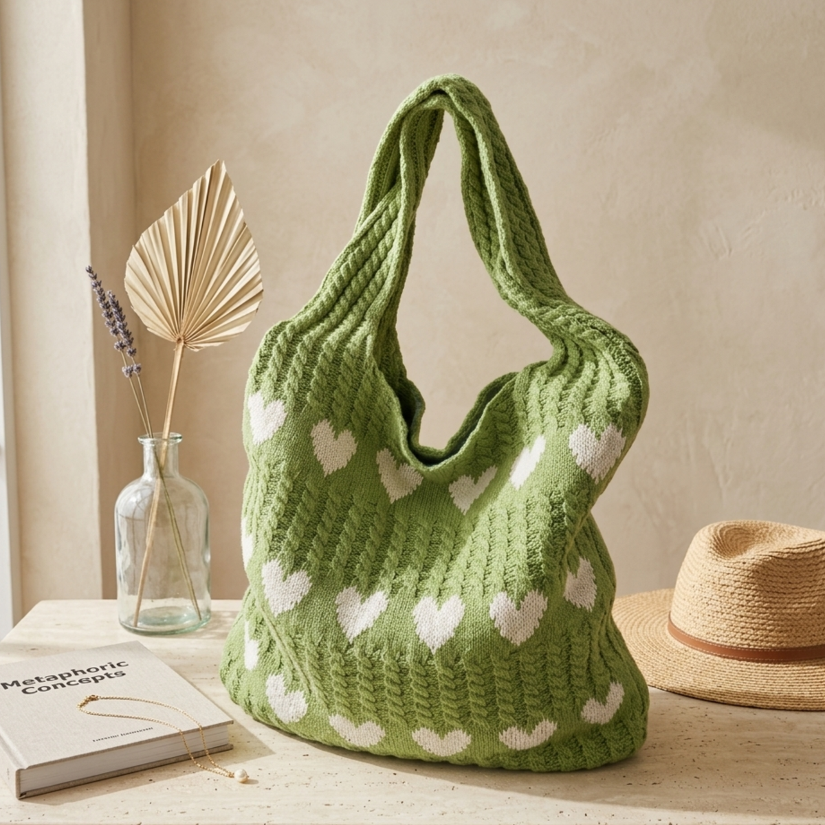 Borsa a tracolla traforata a maglia Cupid’s Touch – Borsa sostenibile