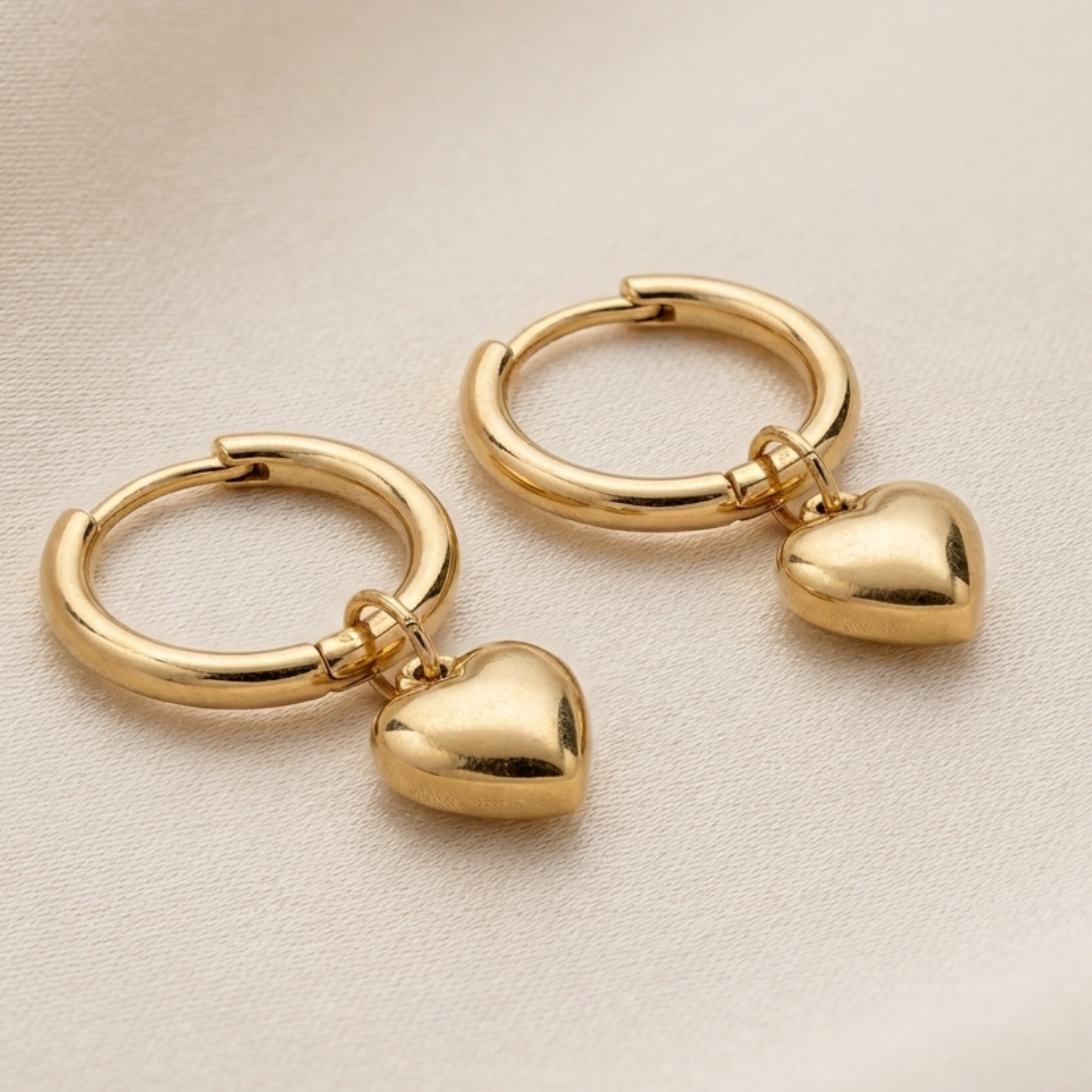 Sorelle Heart Accent Hoop Earrings