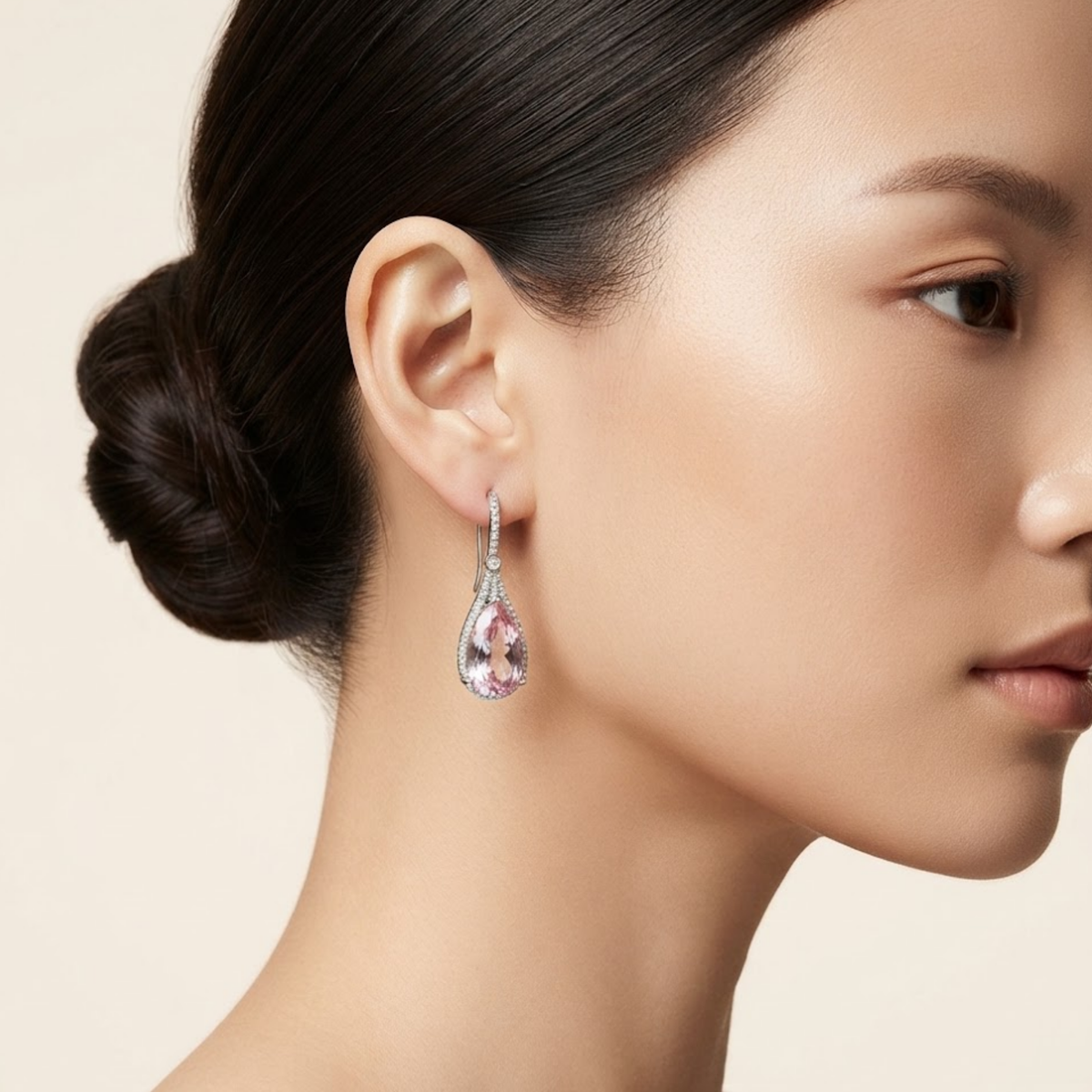 Valeria Pink Gem Drop Earrings