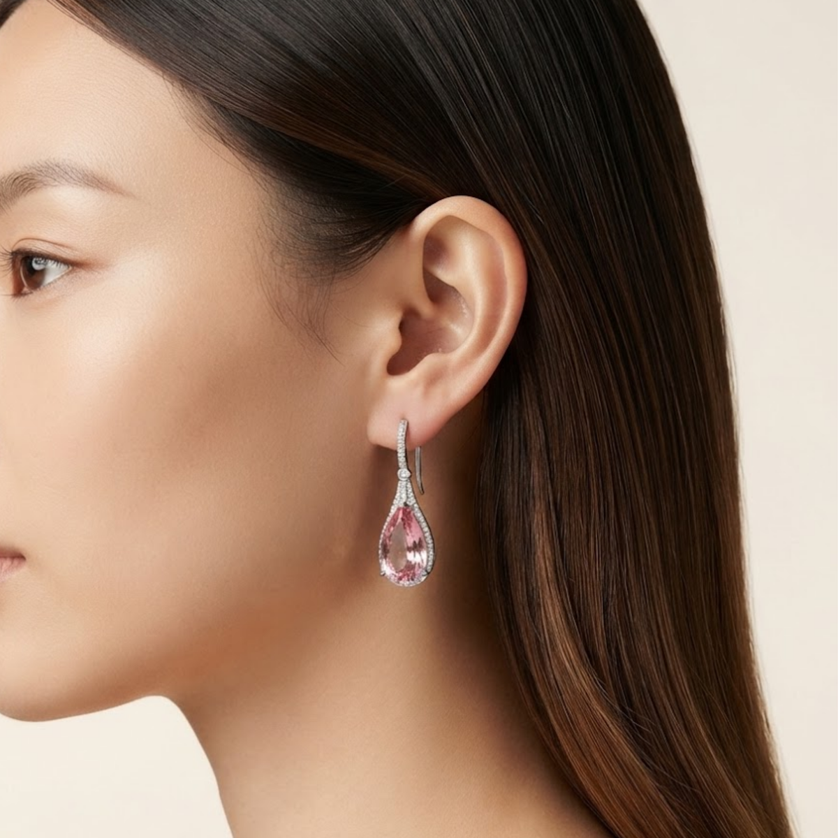 Valeria Pink Gem Drop Earrings