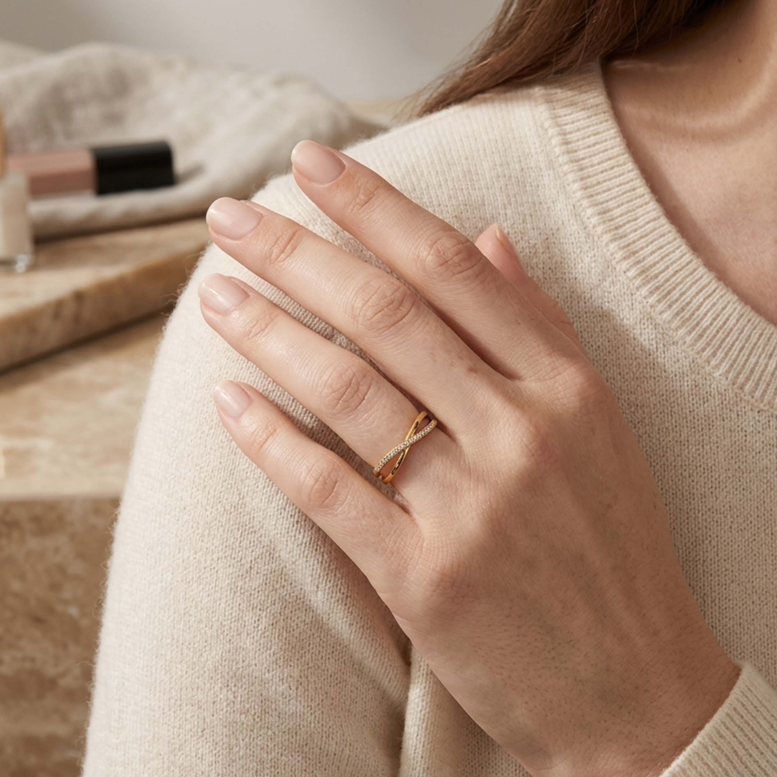 Clio Intertwined Stone Ring