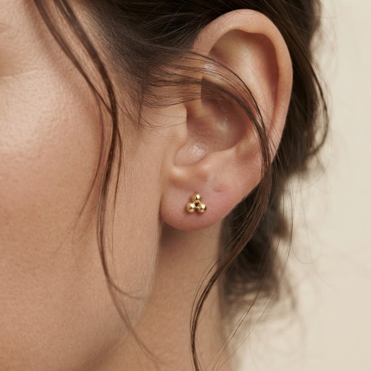 Orelune Triple Orb Earrings