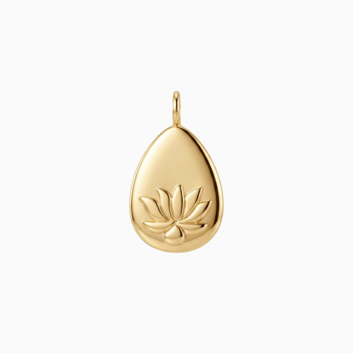 Charms - Teardrop Lotus Pendant