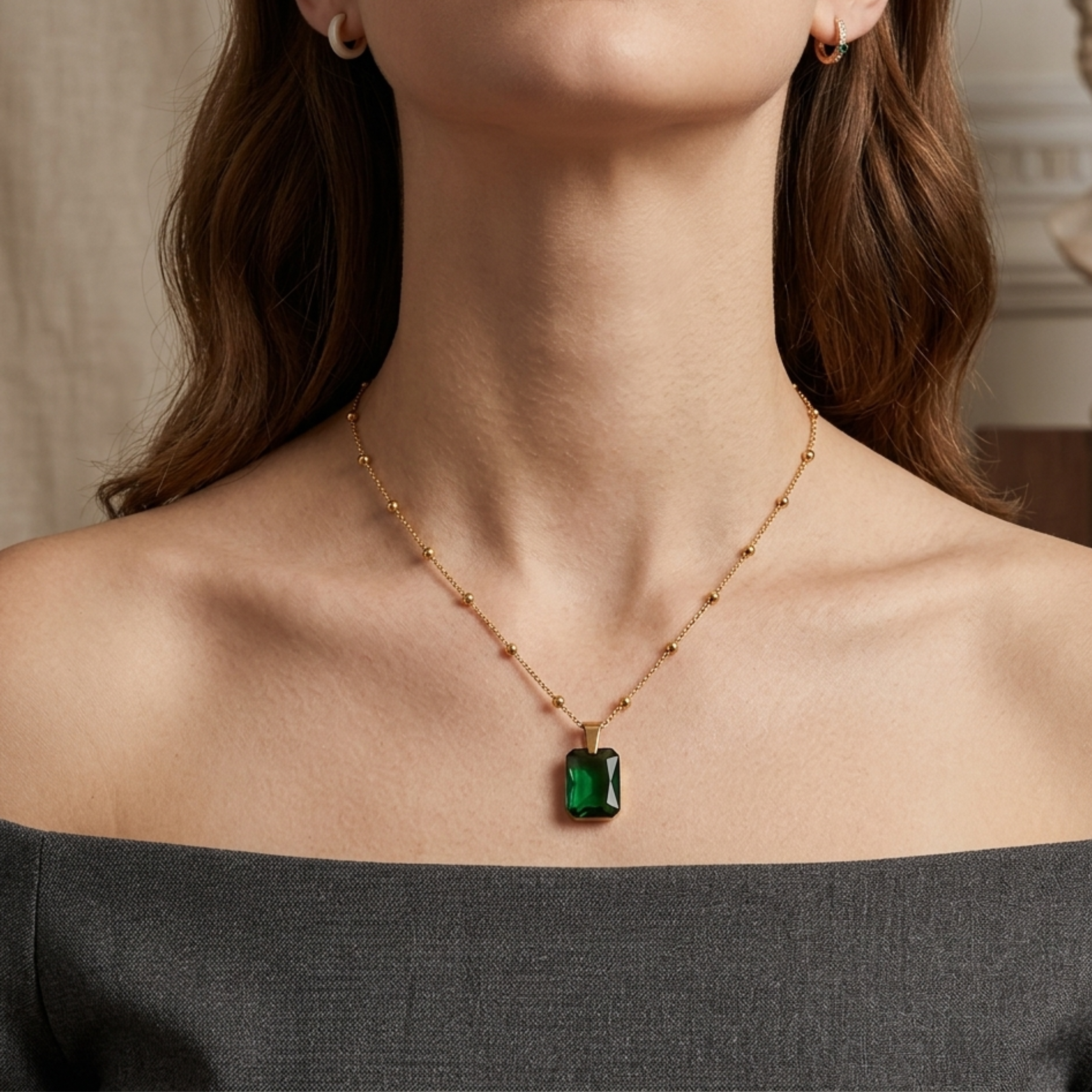 Silvana Luxe Emerald Necklace
