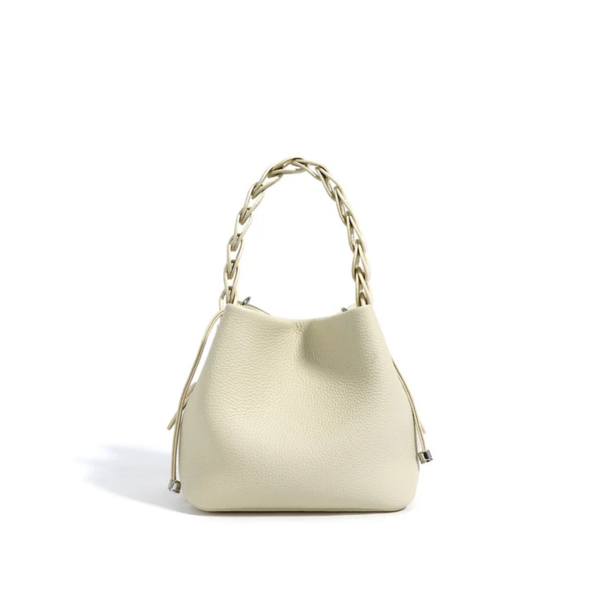 Olythéa Genuine Top-Grain Leather Bucket Bag