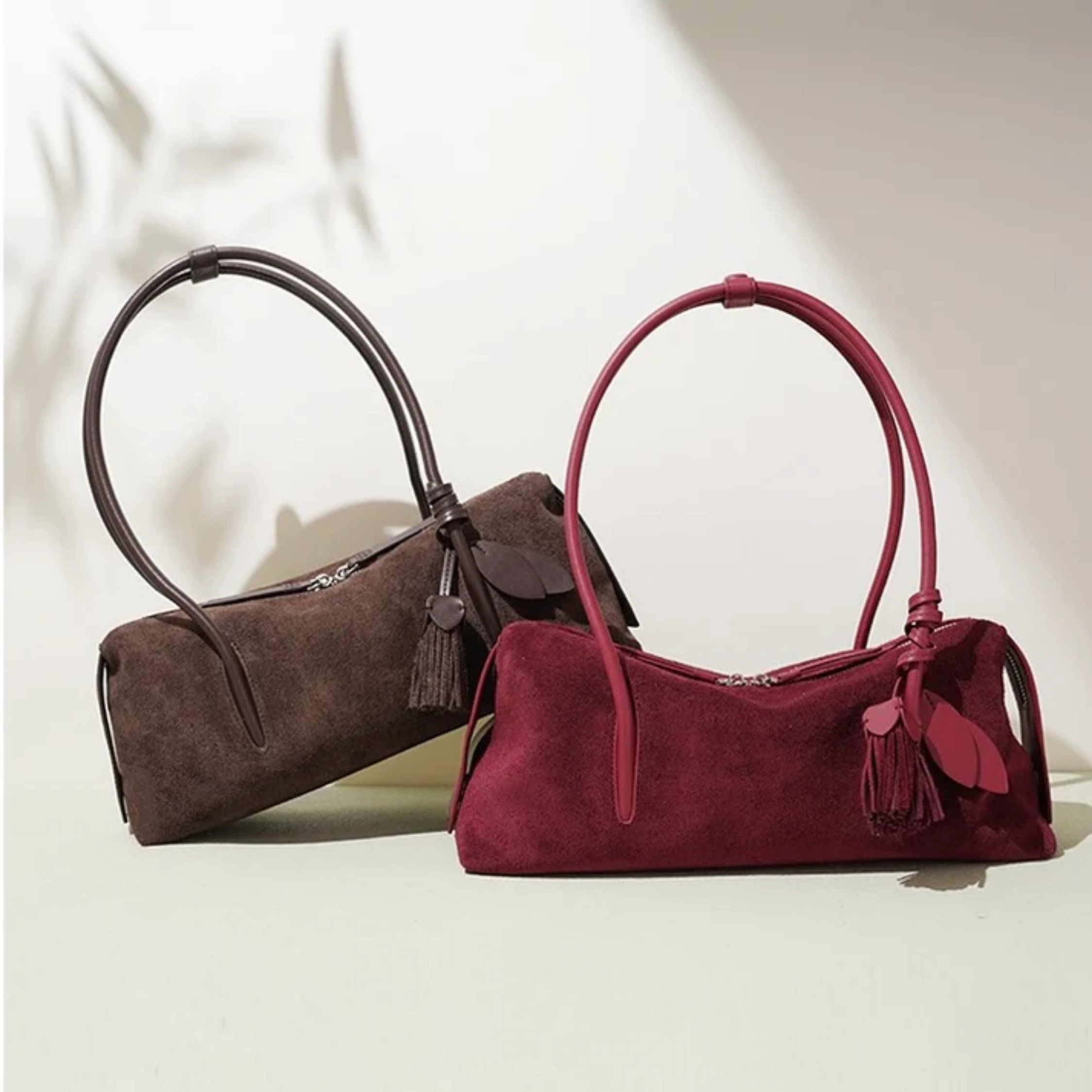 Amaranthe Genuine Leather Tassel Pendant Shoulder Pillow Bag