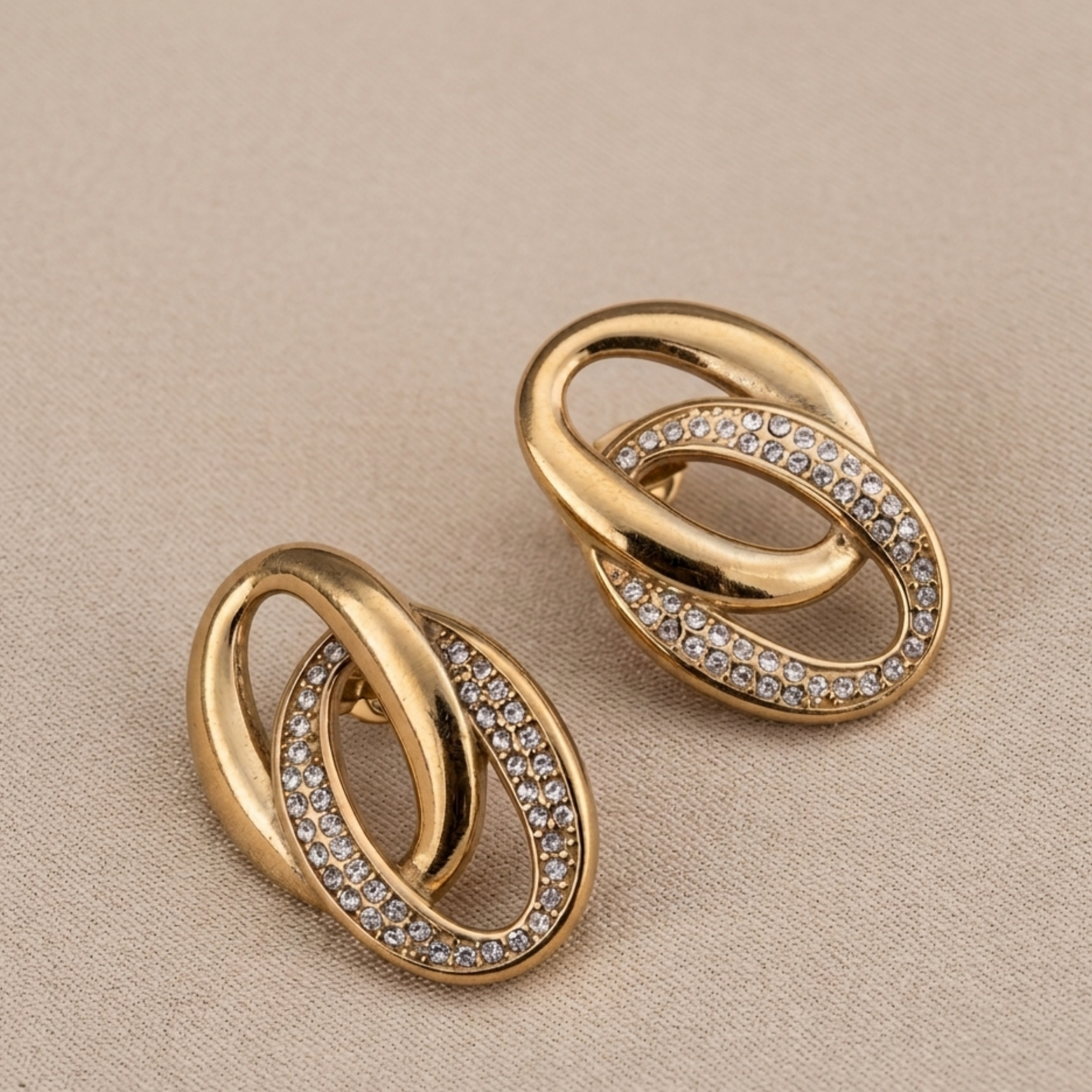 Farenza Dual Loop Interlock Earrings