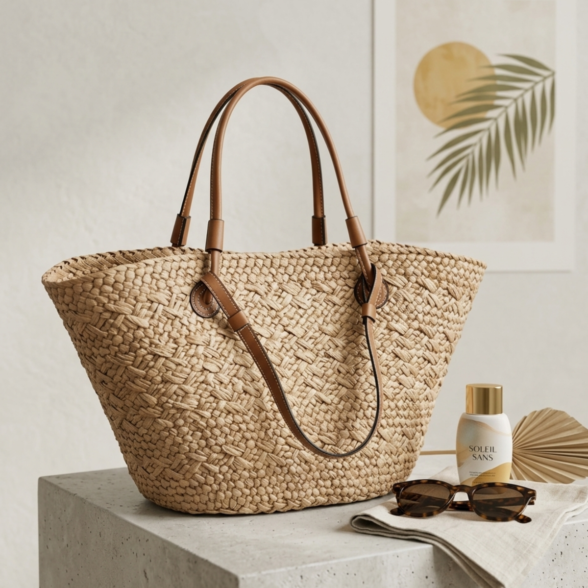 Sac cabas d'été en rotin tressé artisanal – Sacs durables