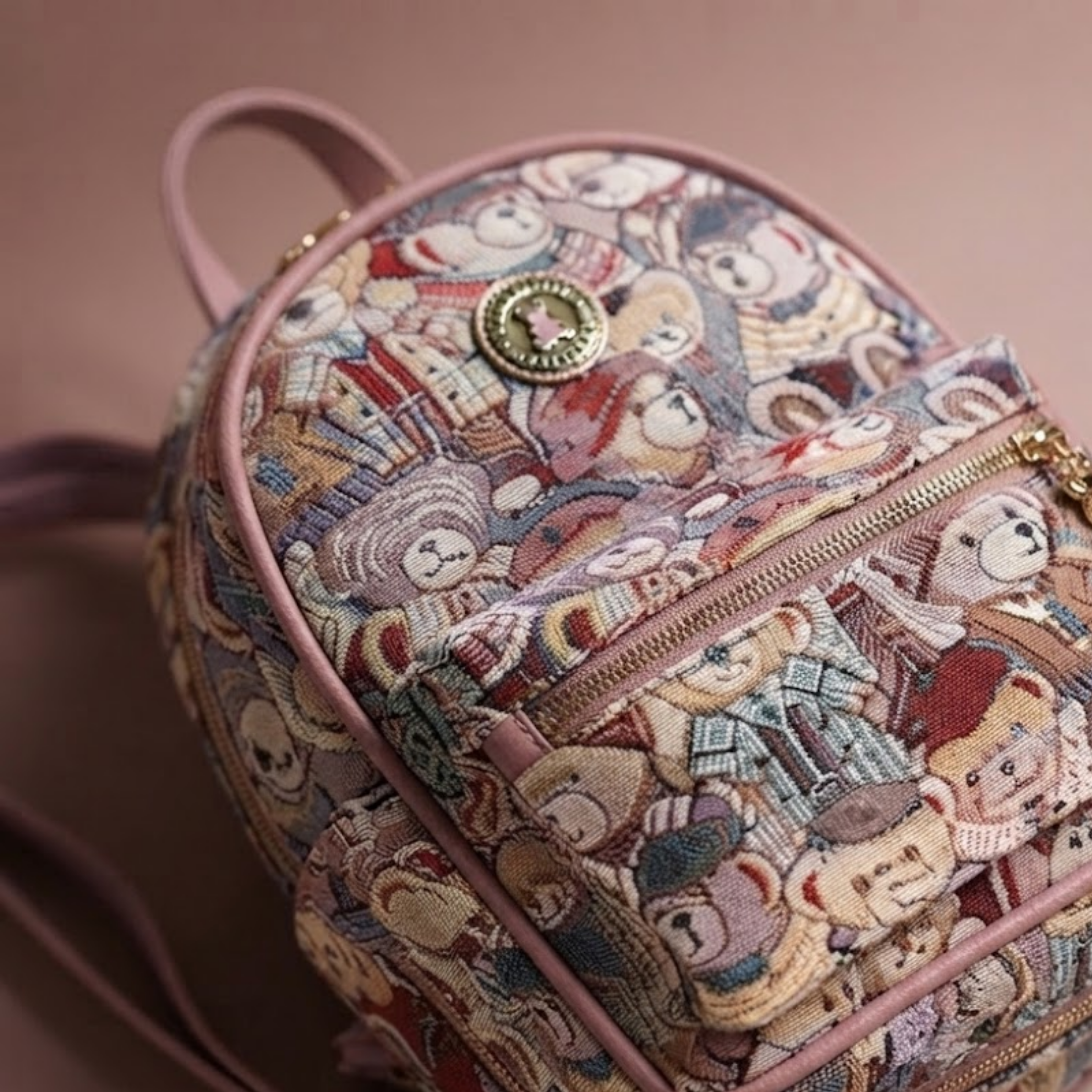 Amelia Rosalie Blush Bear Shoulder Bag