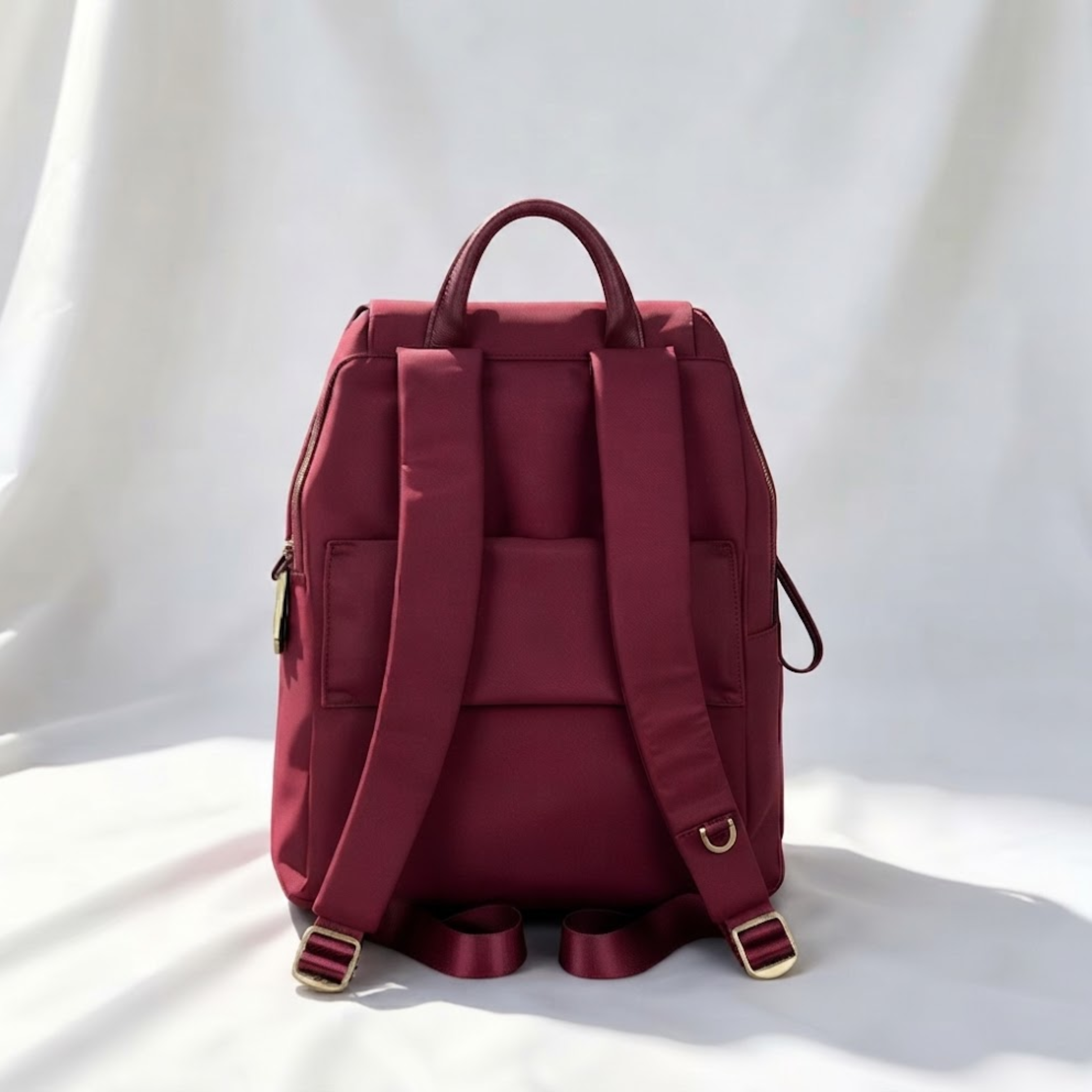 Carmine Nylon Drawstring Backpack