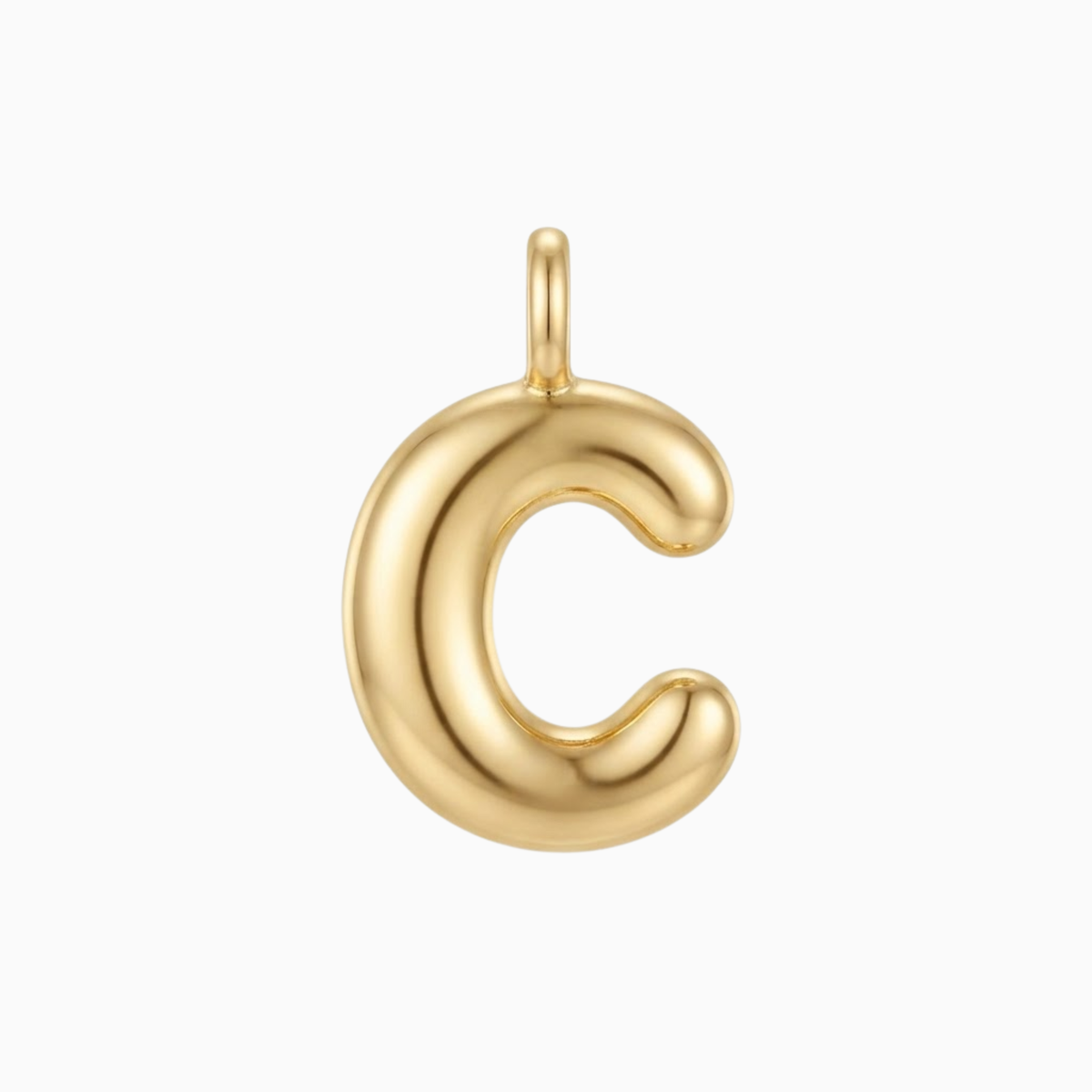 Breloques - Pendentif lettre C arrondie en or