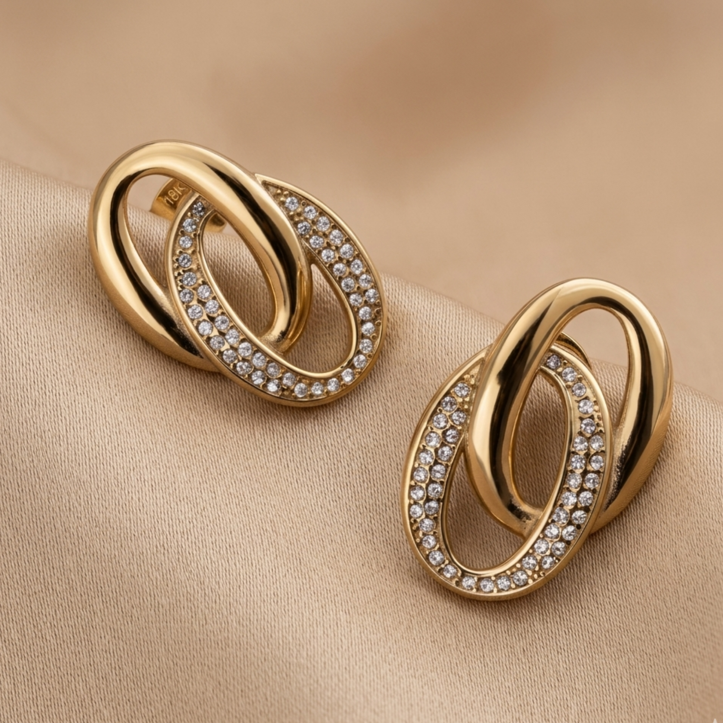 Farenza Dual Loop Interlock Earrings