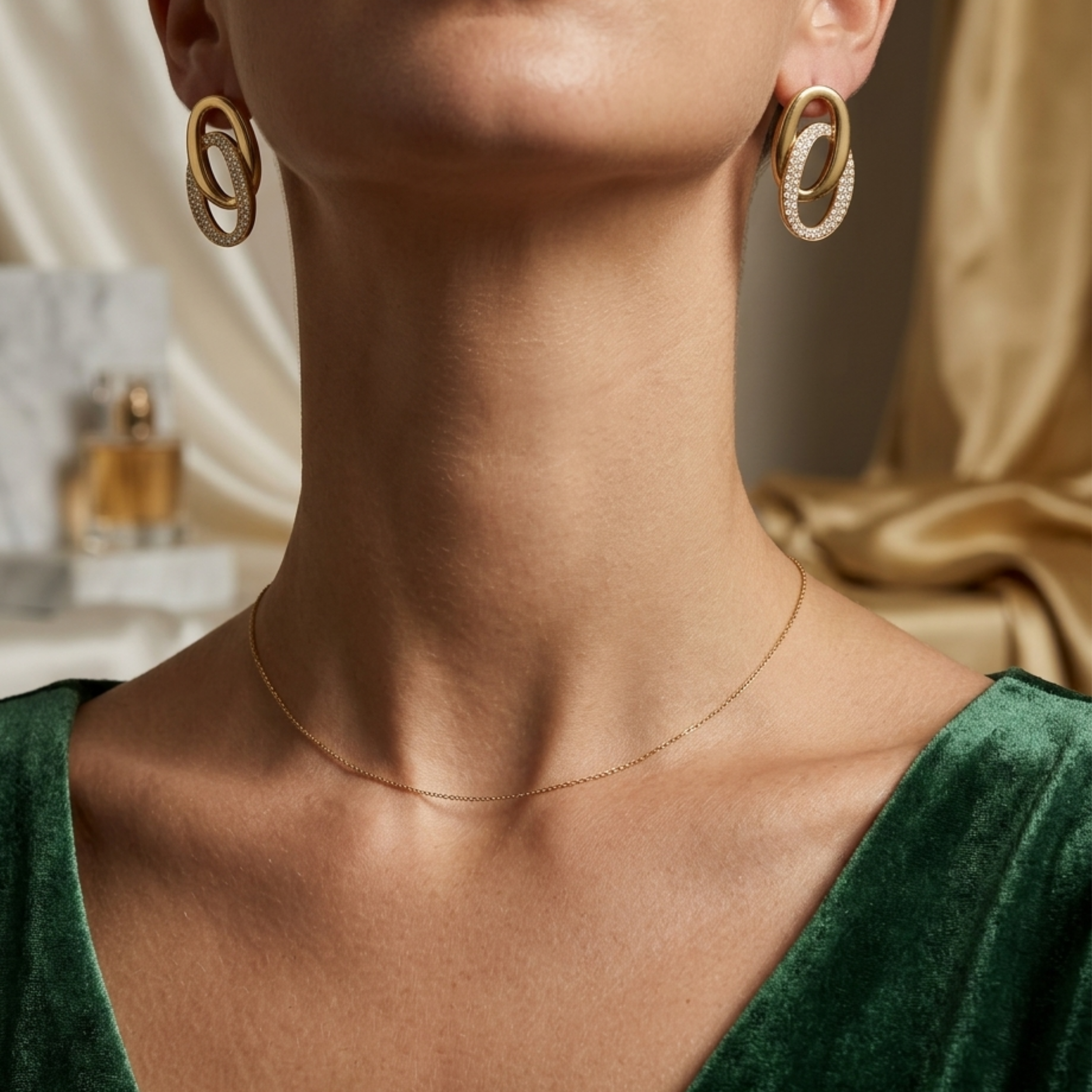 Farenza Dual Loop Interlock Earrings