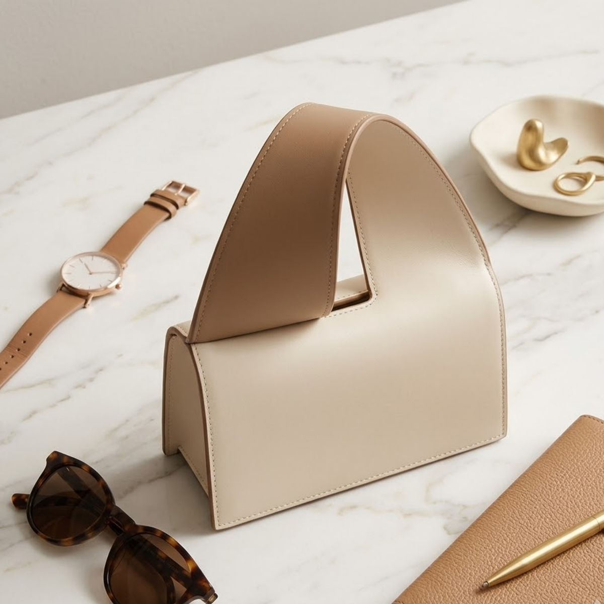 Sac à main en cuir véritable Selvianne