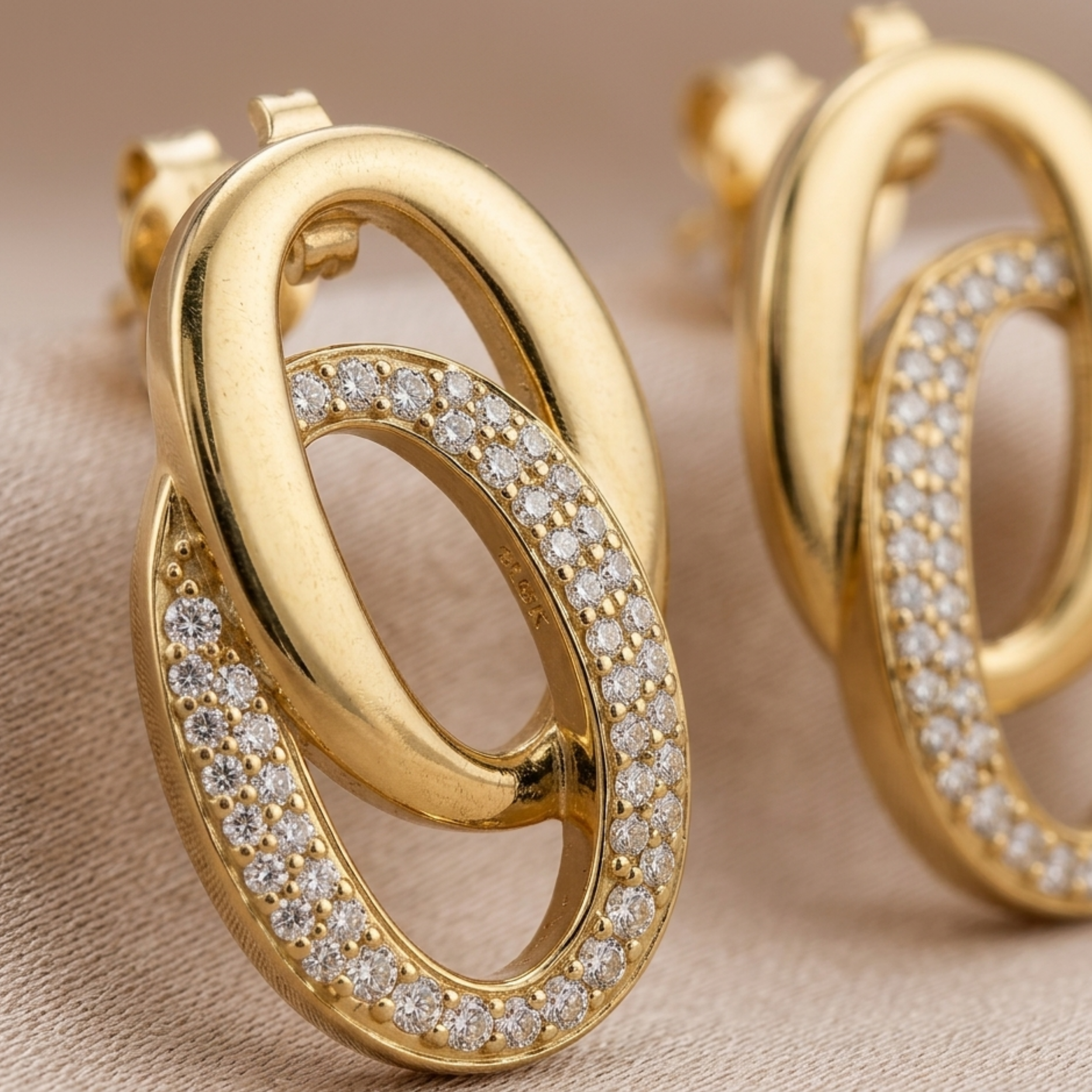 Farenza Dual Loop Interlock Earrings
