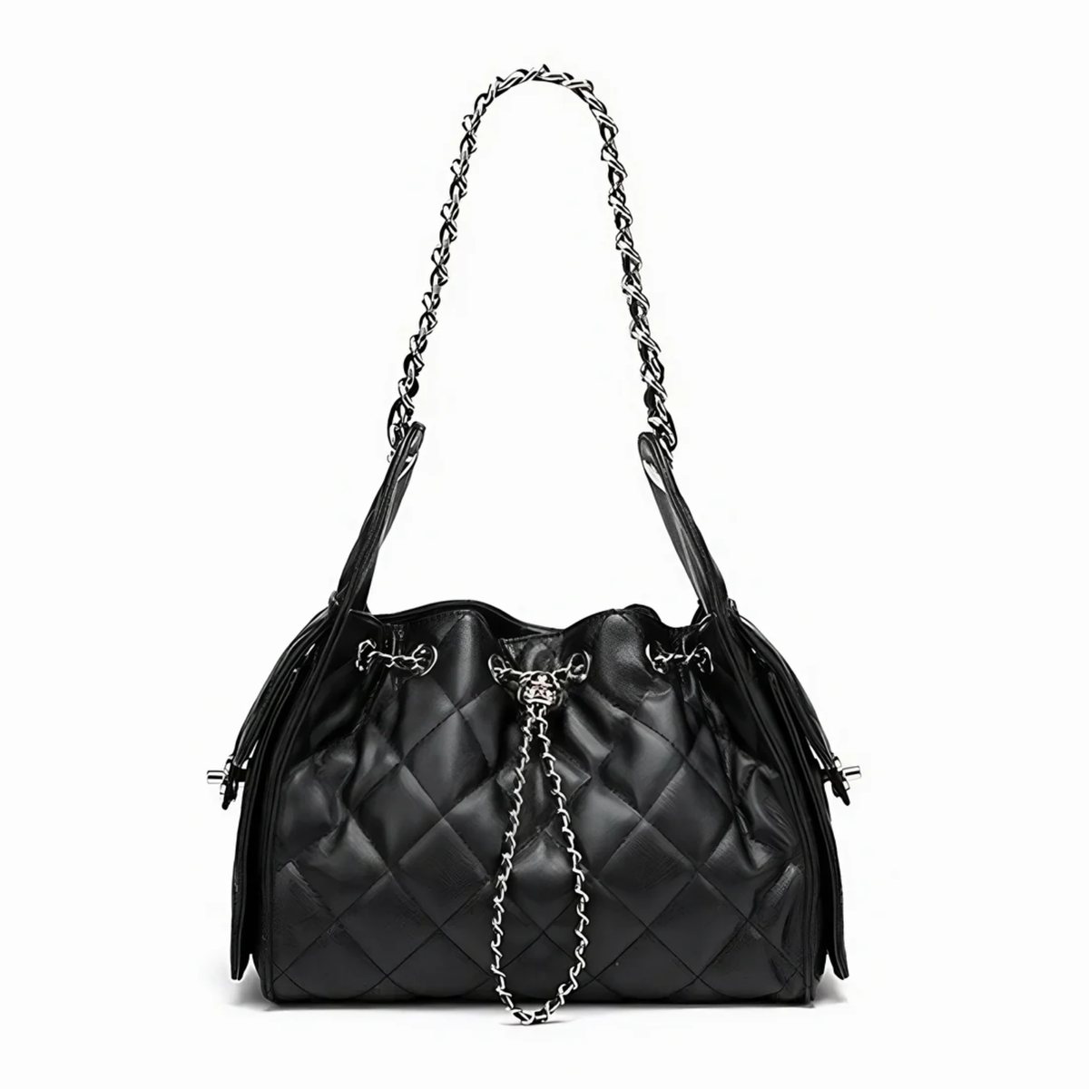 Elvra Genuine Leather Bucket Shoulder Bag