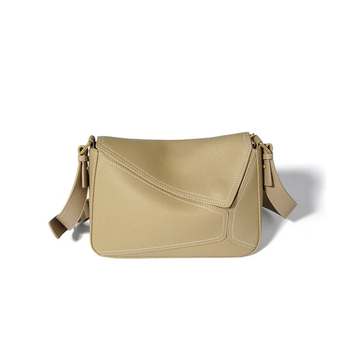 Zephyss Genuine Leather Geometric Shoulder Crossbody Bag