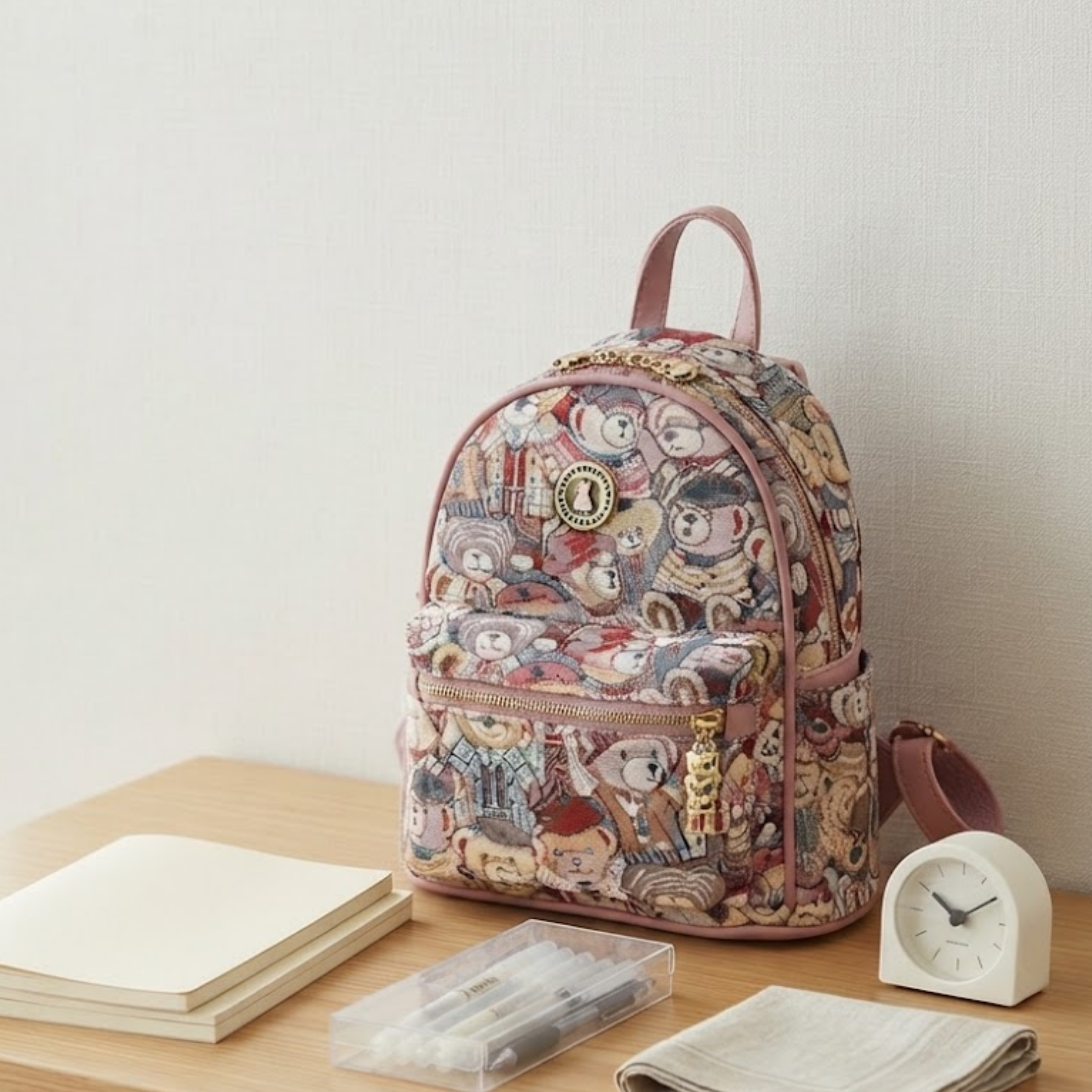 Amelia Rosalie Blush Bear Shoulder Bag
