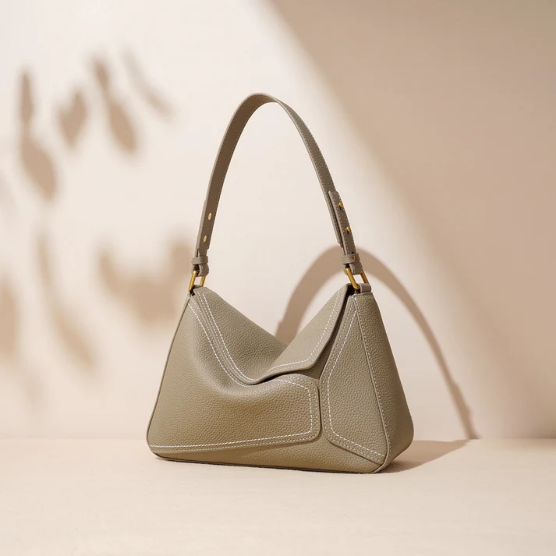 Zephyss Genuine Leather Geometric Shoulder Crossbody Bag
