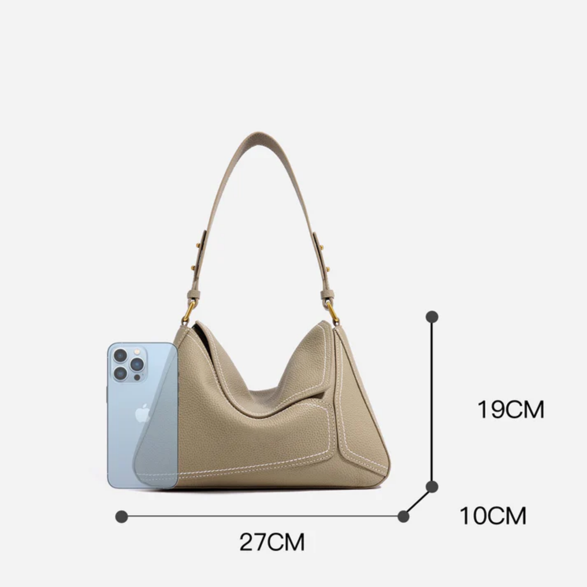 Zephyss Genuine Leather Geometric Shoulder Crossbody Bag
