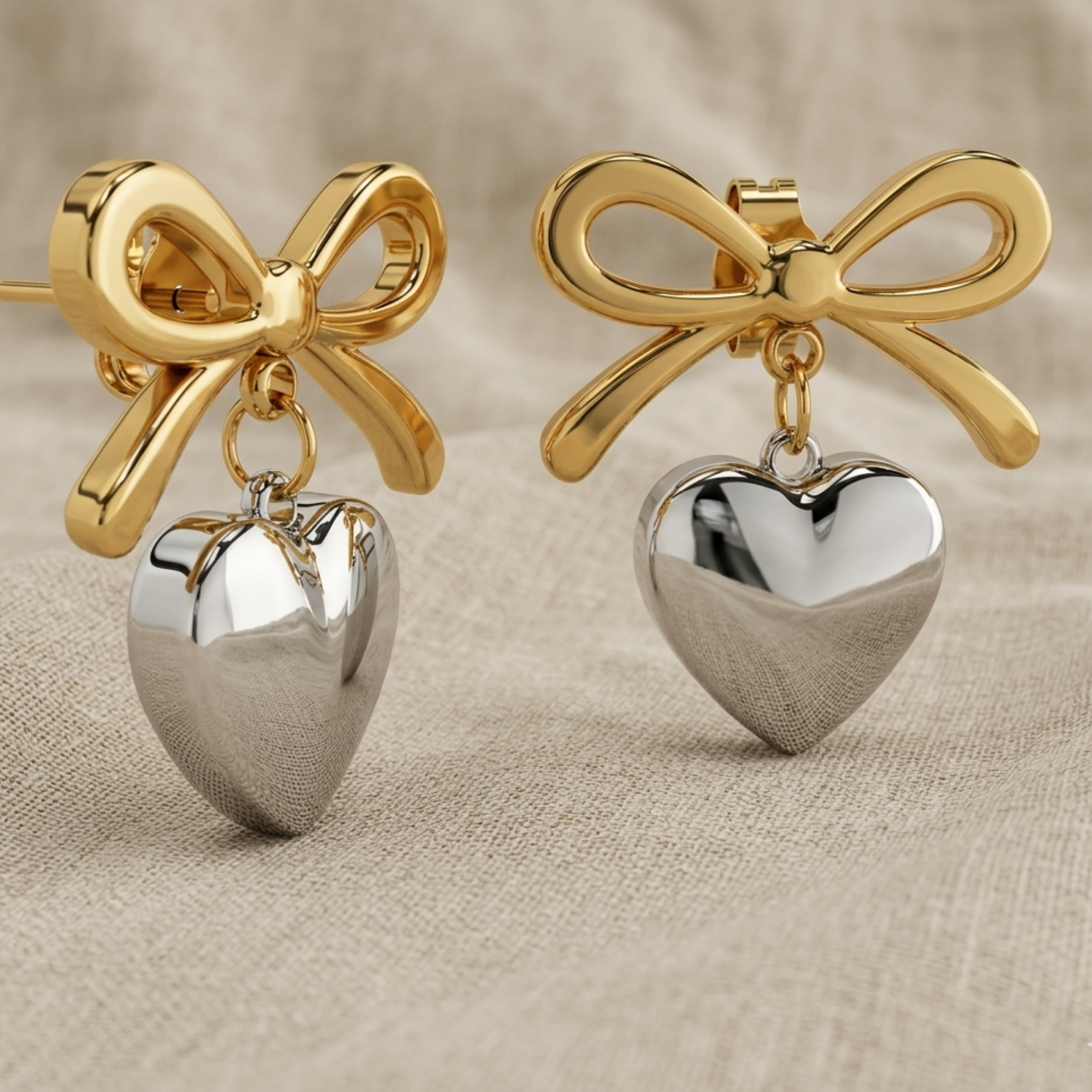 Valentine Wrapped Heart Stud Earrings