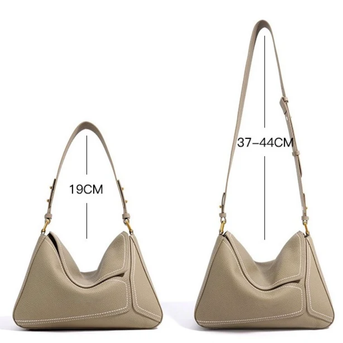 Zephyss Genuine Leather Geometric Shoulder Crossbody Bag