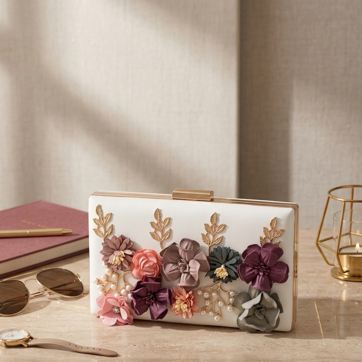 Rosvienne Flower Clutch Bag