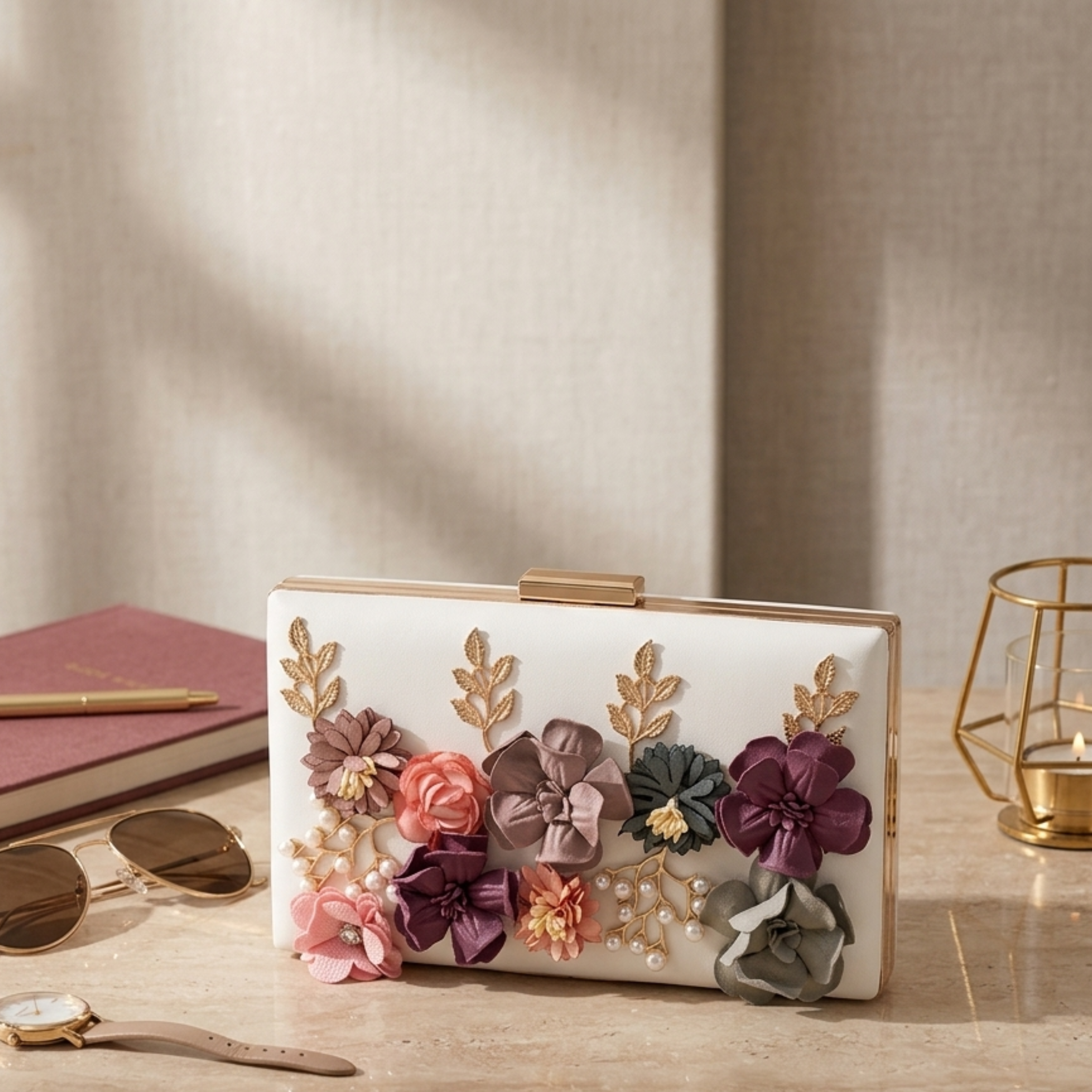 Rosvienne Flower Clutch Bag