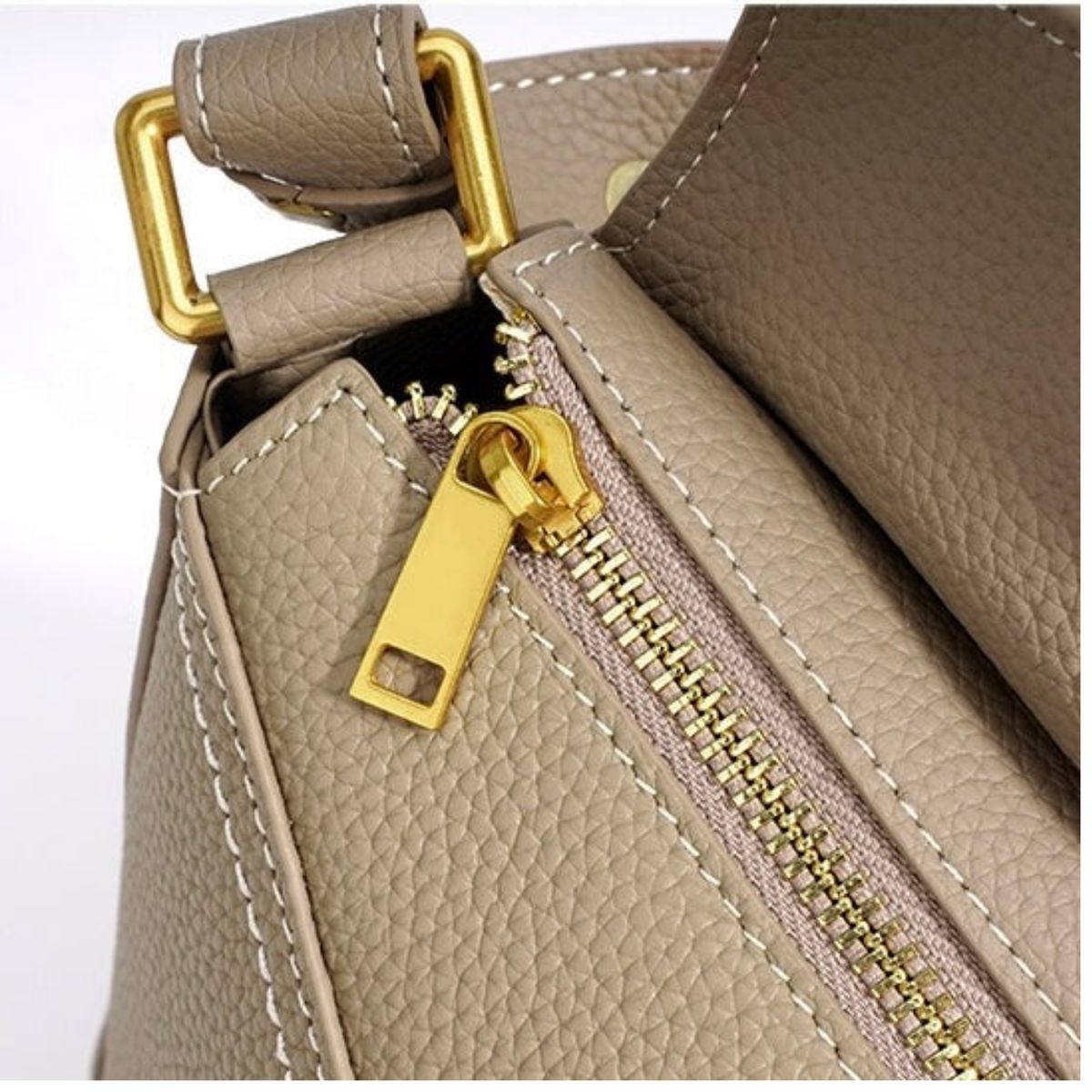 Zephyss Genuine Leather Geometric Shoulder Crossbody Bag