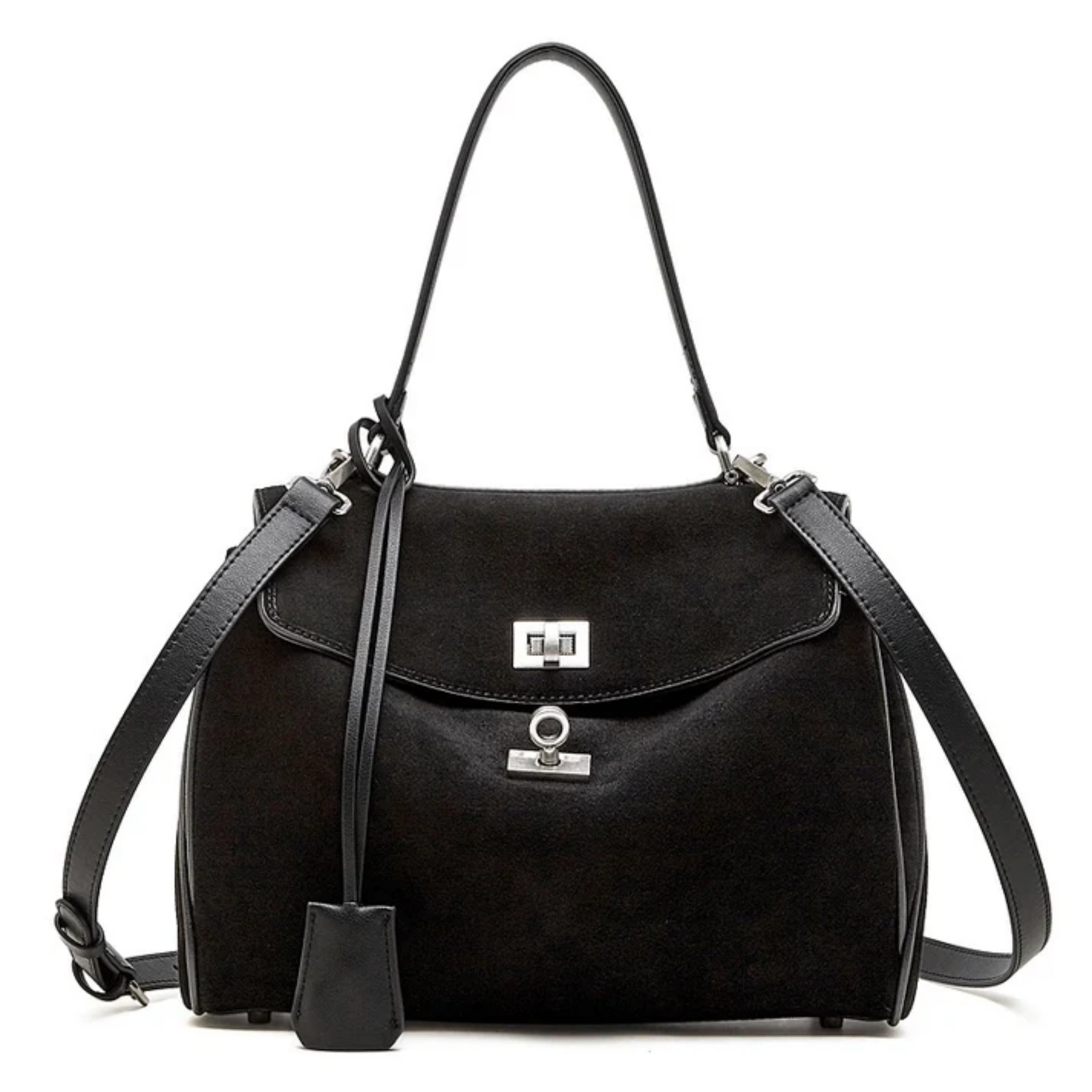 Sylvae Soft Suede Genuine Leather Top-Handle Bag