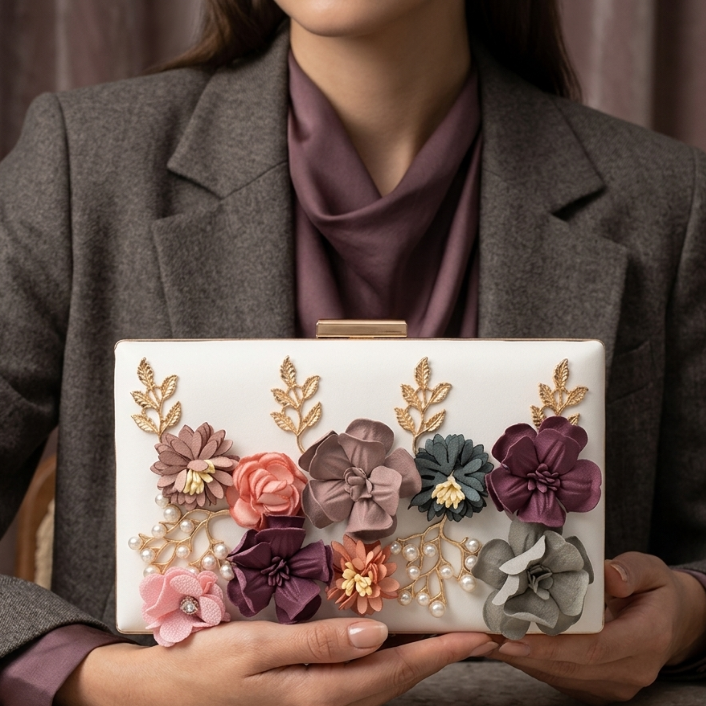 Rosvienne Flower Clutch Bag