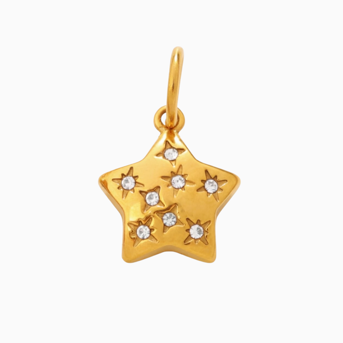 Charms - Gold Sparkling Star Pendant