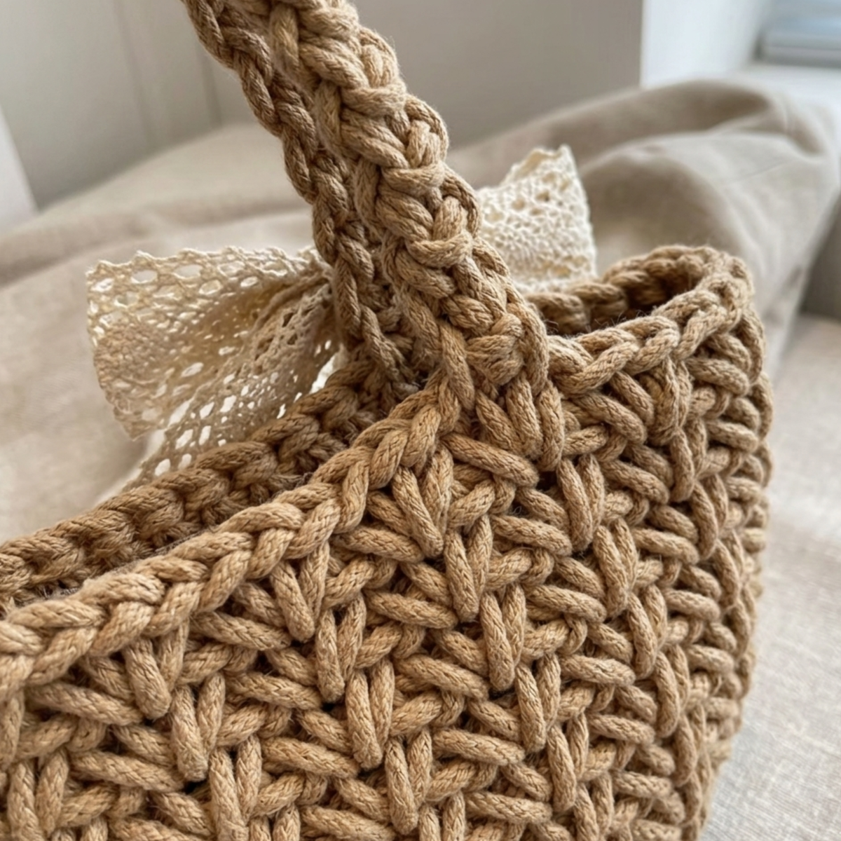 Minimalist Soft Weave Tote Handbag - Sustainable Bag