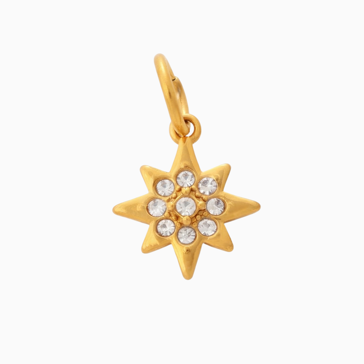 Breloques - Pendentif étoile polaire sertie de pierres en or