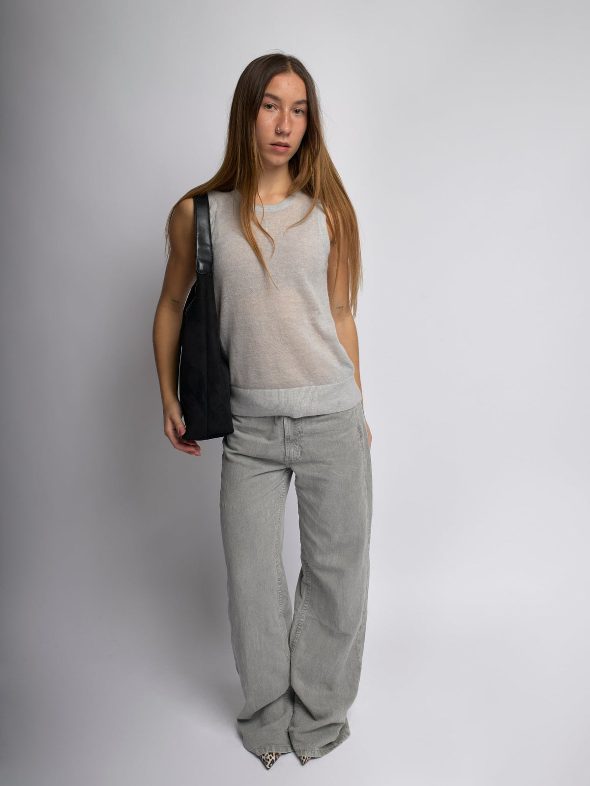 Borsa Tote a Mezza Luna in Pelle Vegana Elegante