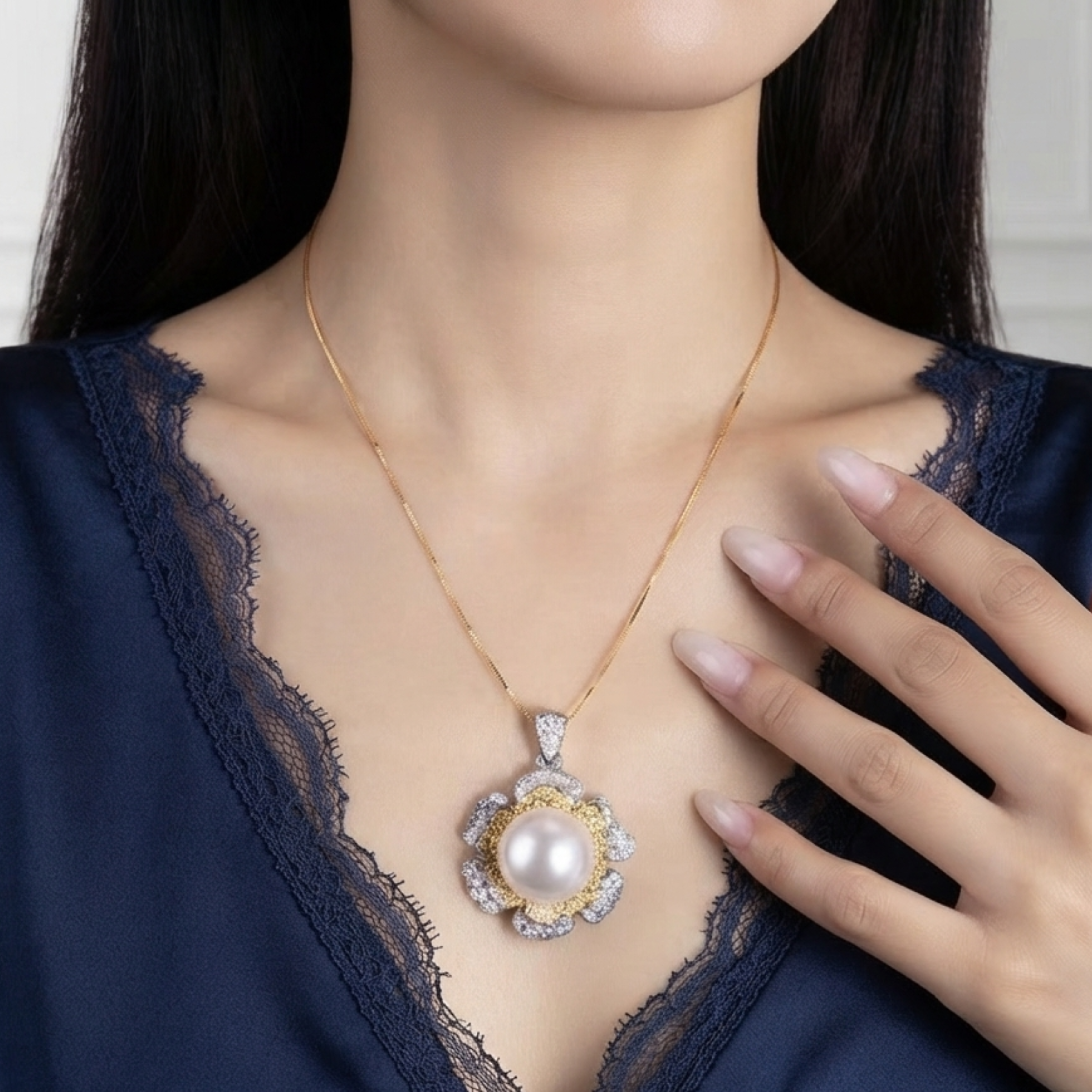 Lysandra Big Pearl Pendant Necklace