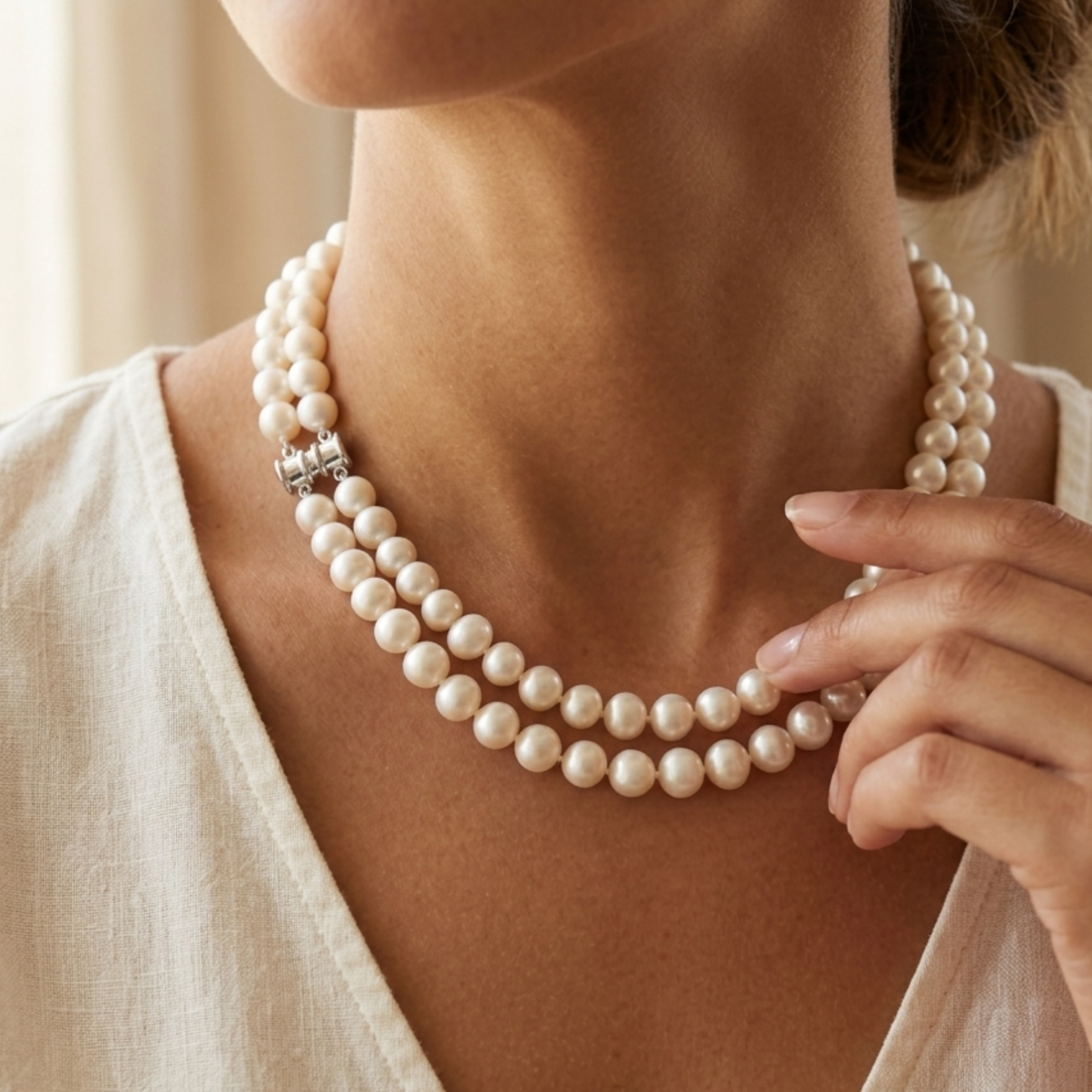 Abegaile Twin Pearl Necklace
