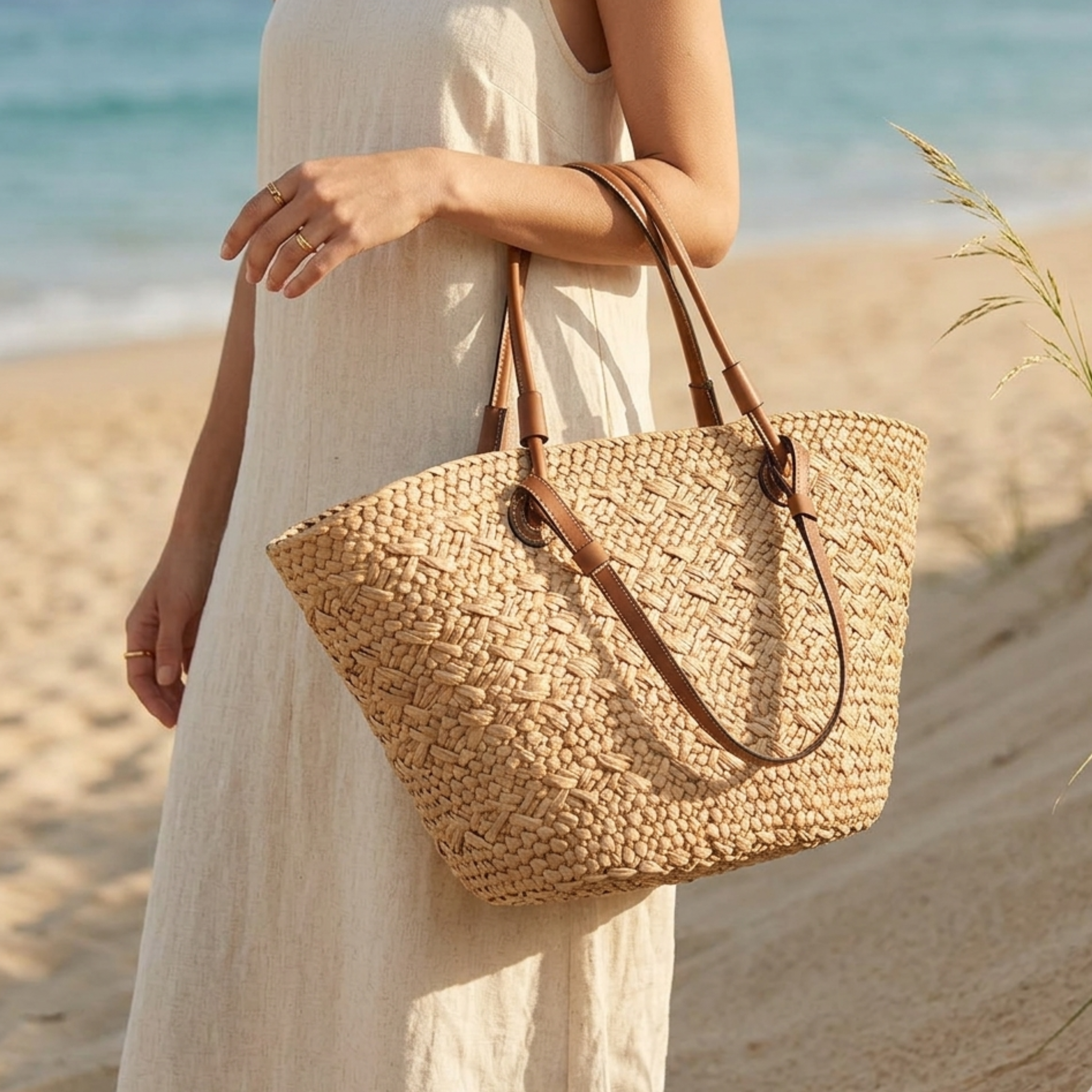 Handcrafted Rattan Wicker Summer Tote Bag – Sustainable Bags