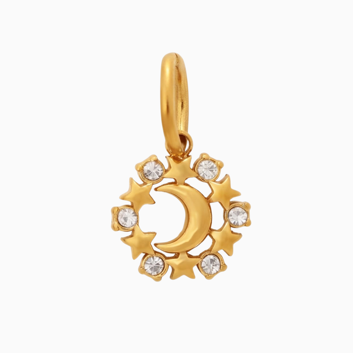 Ciondoli - Pendente con luna celeste in oro