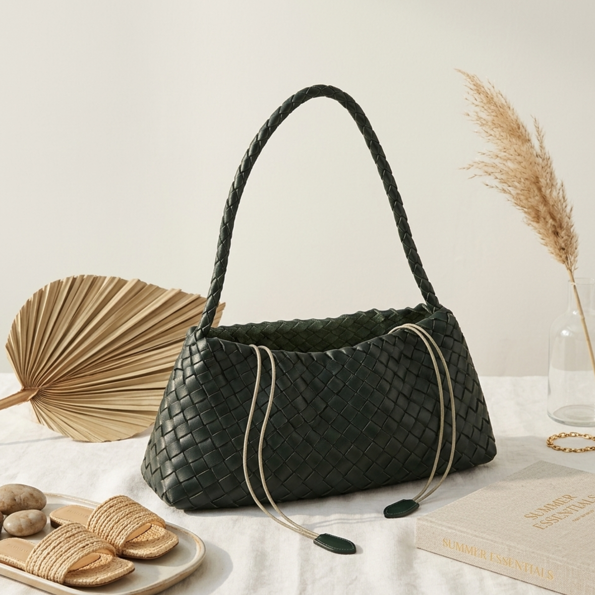 Sac panier artisanal tissé à la main en forme de seau voilier - Sac durable