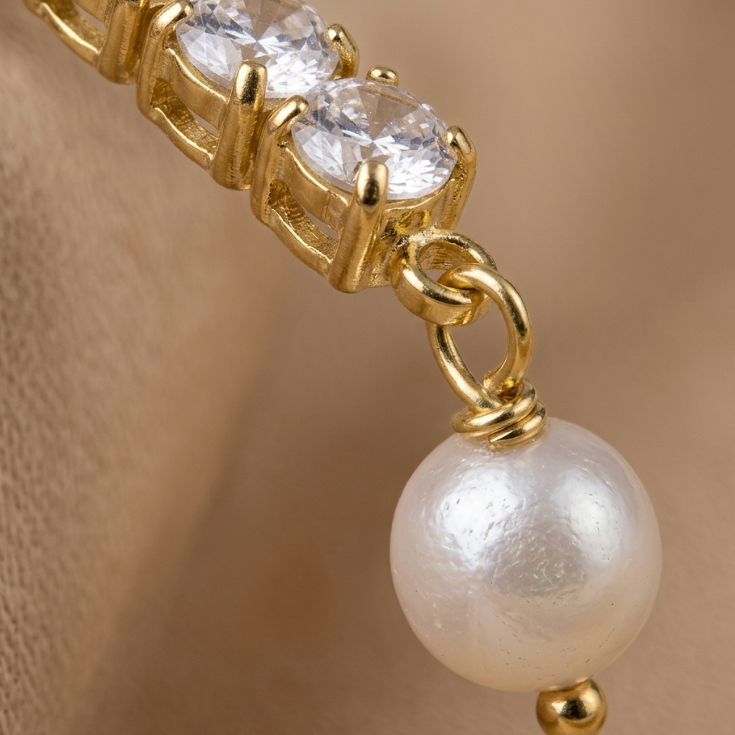 Daphne Pearl Drop Diamond Elegance Earrings