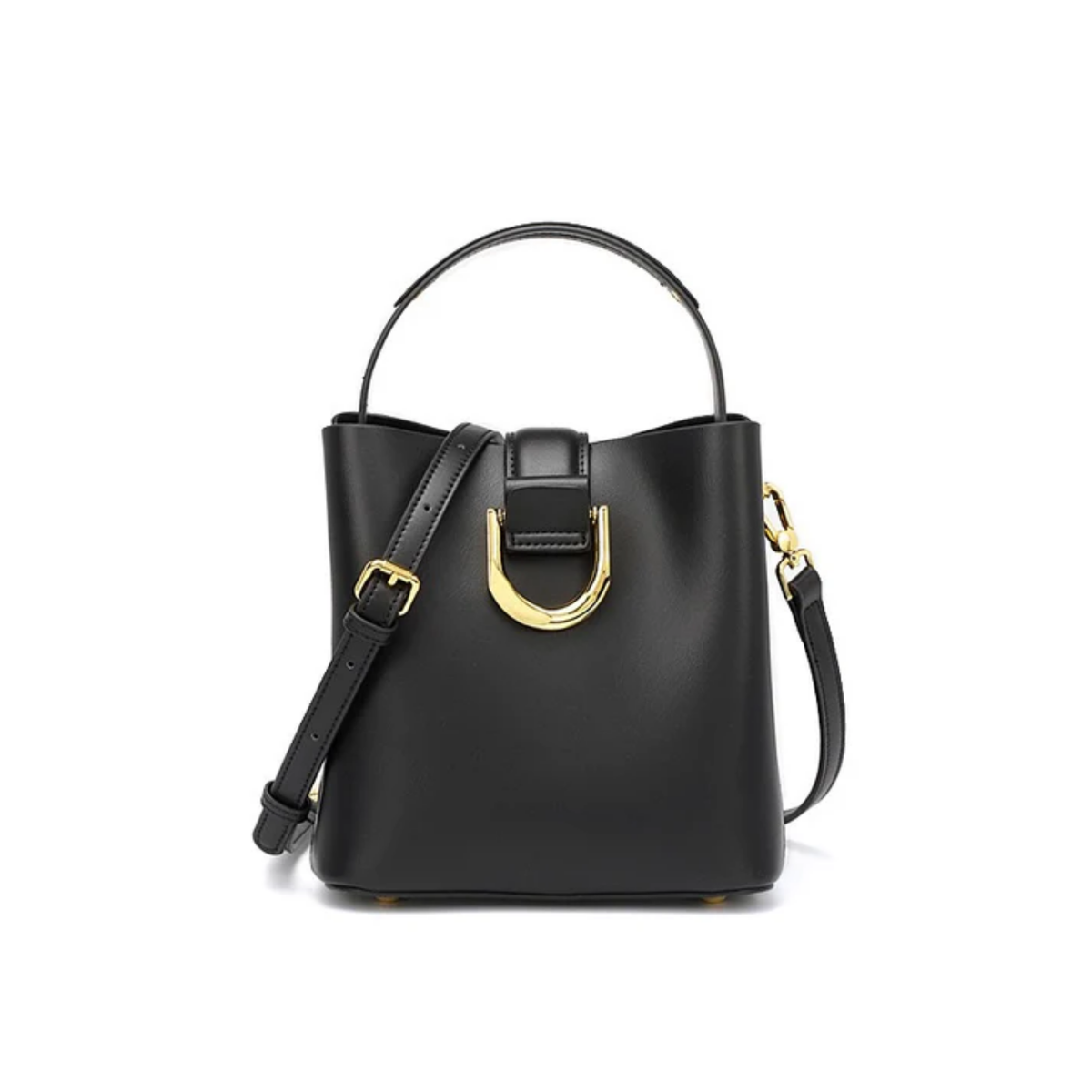 Cyrenza Genuine Leather Bucket Shoulder Bag