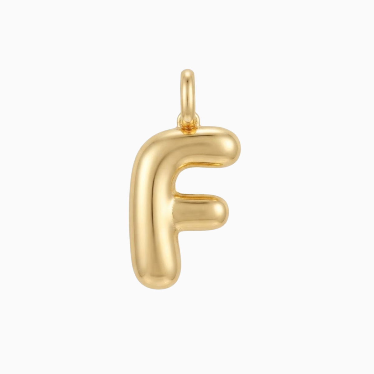 Charms - Gold Bubble Letter F Pendant